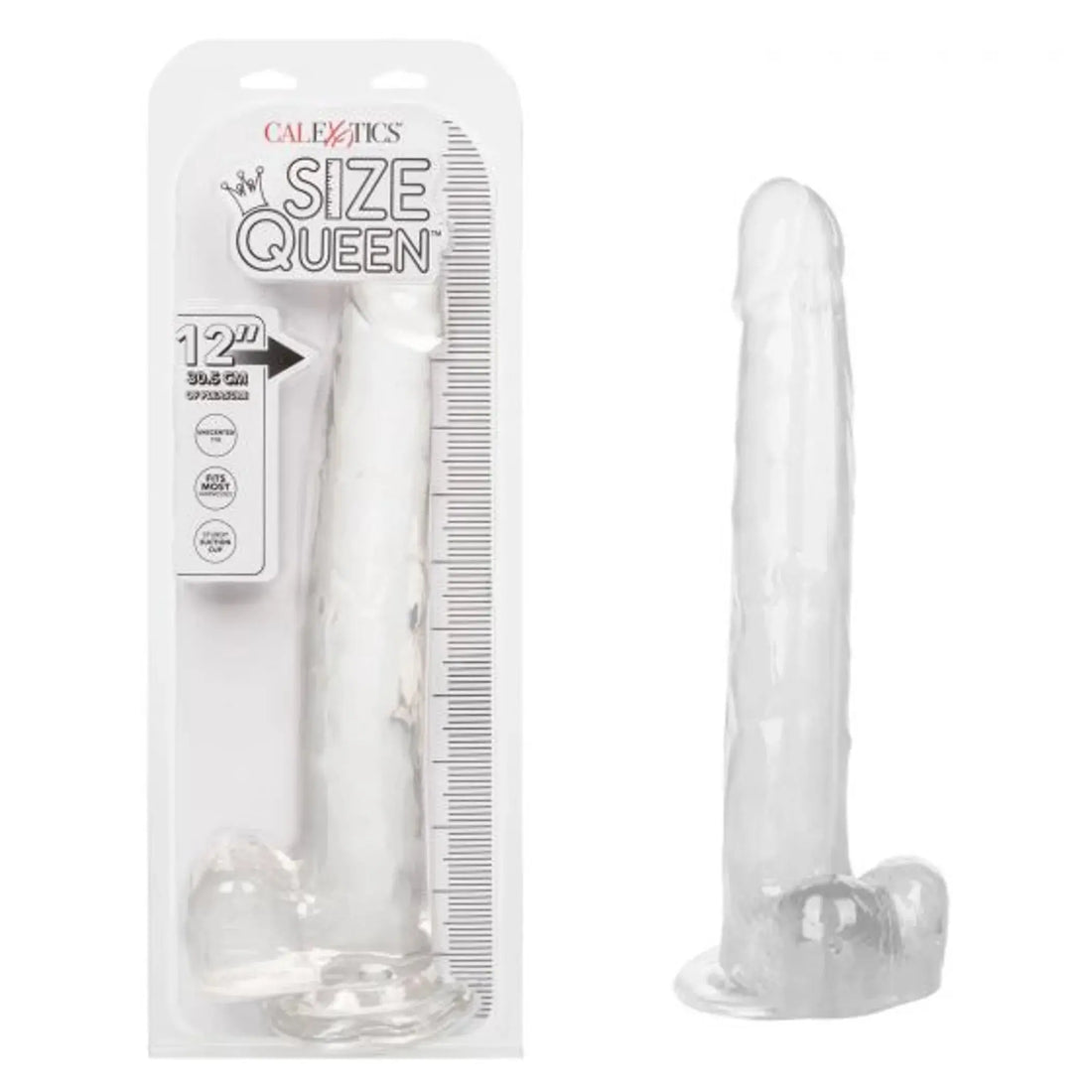 Size Queen 12in Clear Dildo California Exotic Novelties