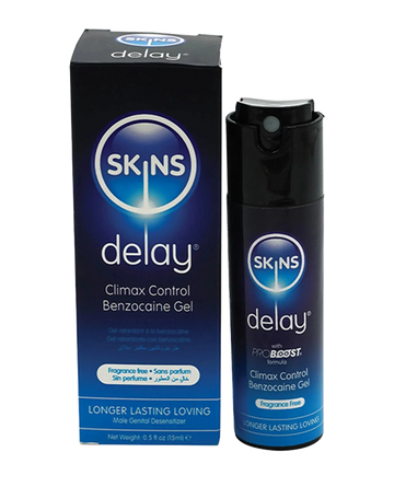 SKINS DELAY CLIMAX CONTROL BENZOCAINE GEL 15ML Creative Conceptions