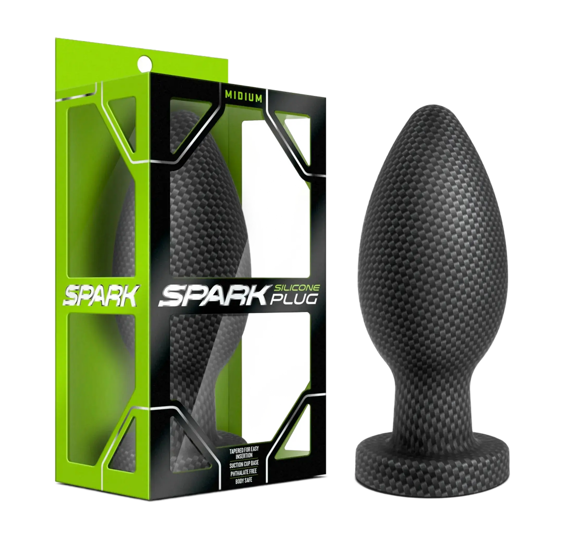 SPARK SILICONE PLUG CARBON FIBER MEDIUM Blush Novelties