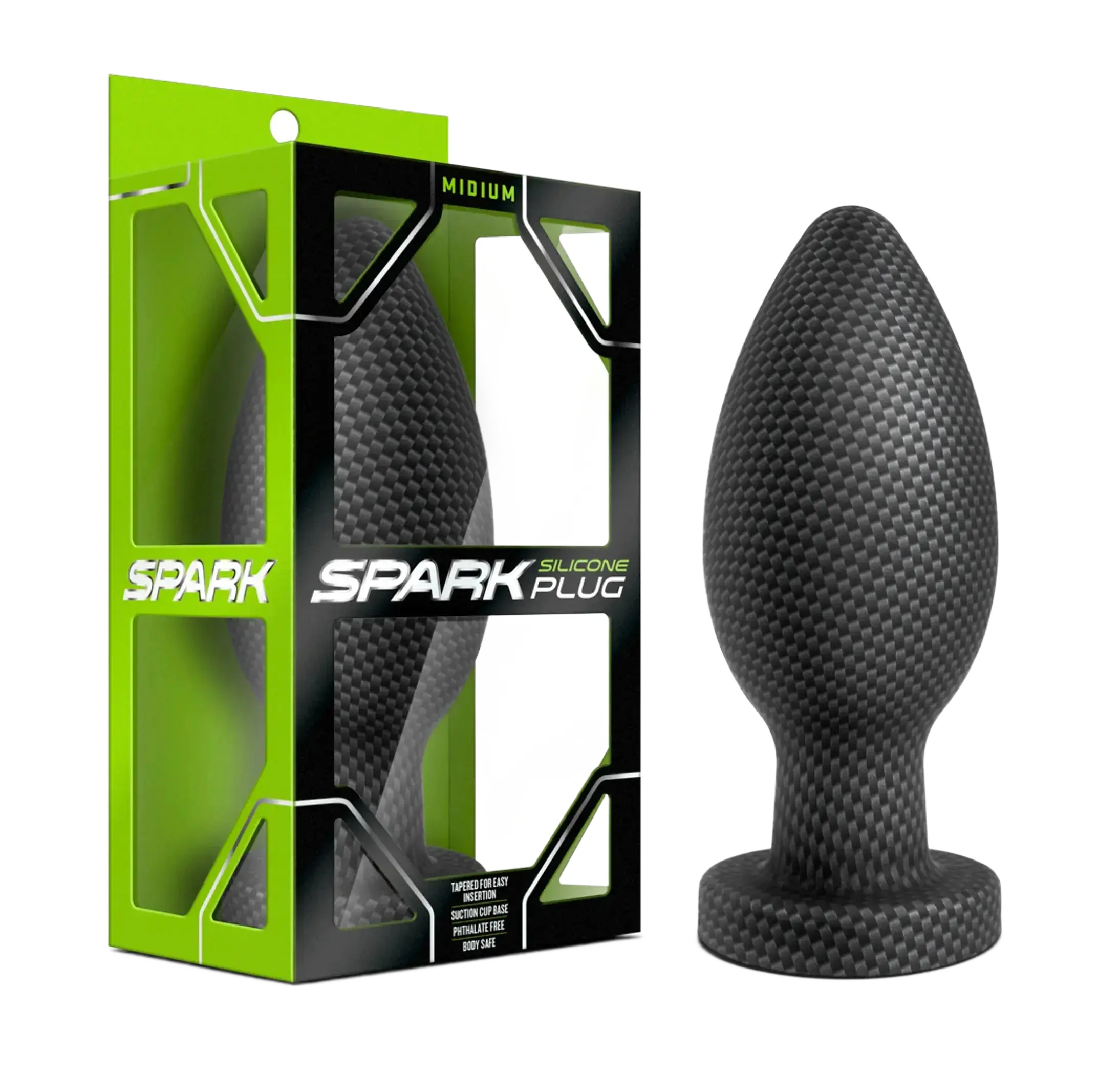SPARK SILICONE PLUG CARBON FIBER MEDIUM Blush Novelties