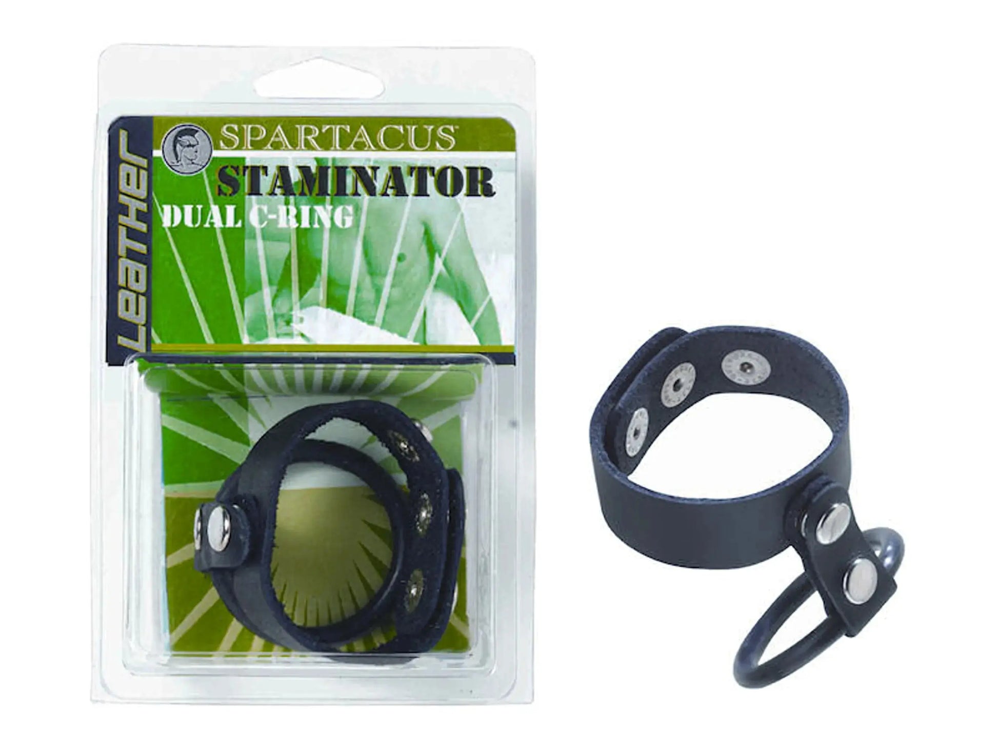 Staminator Leather & Rubber Dual C-Ring Spartacus