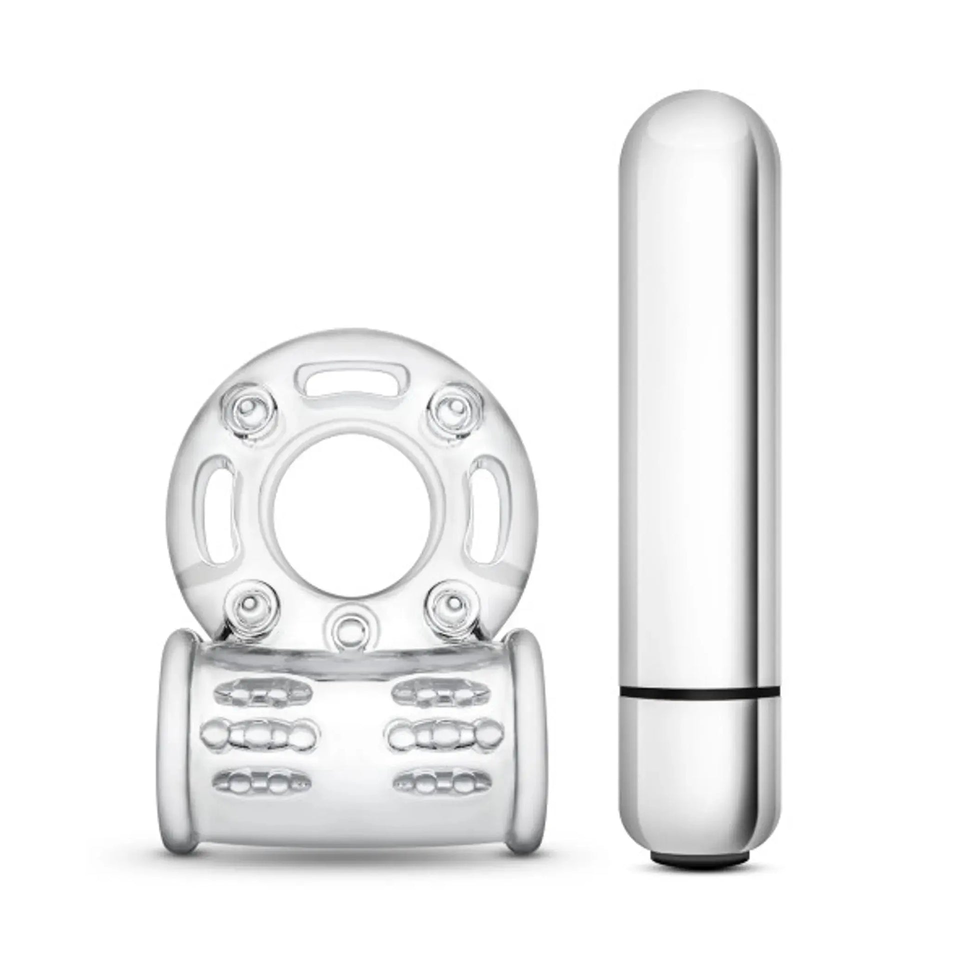 Stay Hard 10-Function Vibrating Bull Ring Clear Blush Novelties