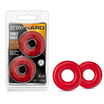 Stay Hard Donut Rings Red Oversized Blush Novelties