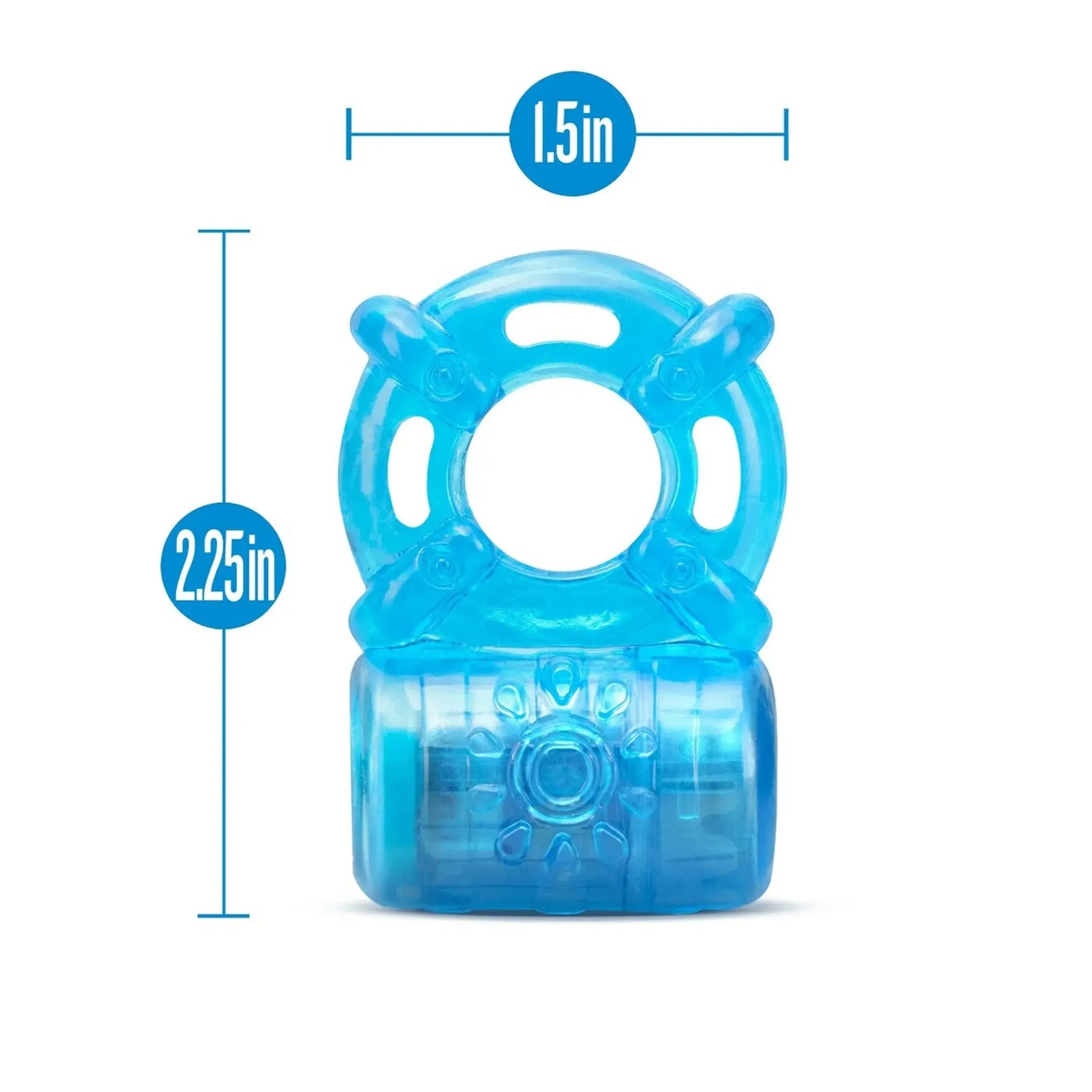 Stay Hard Rechargeable 5 Function Cock Ring Blue Blush Novelties