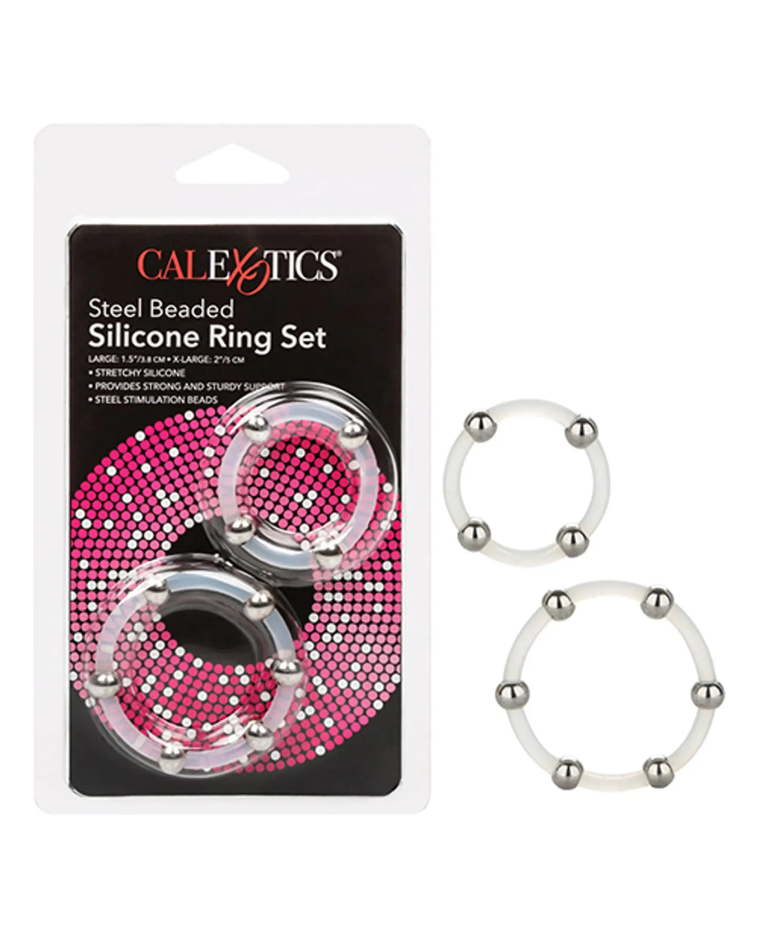Steel Beaded Silicone Ring Set California Exotic Novelties