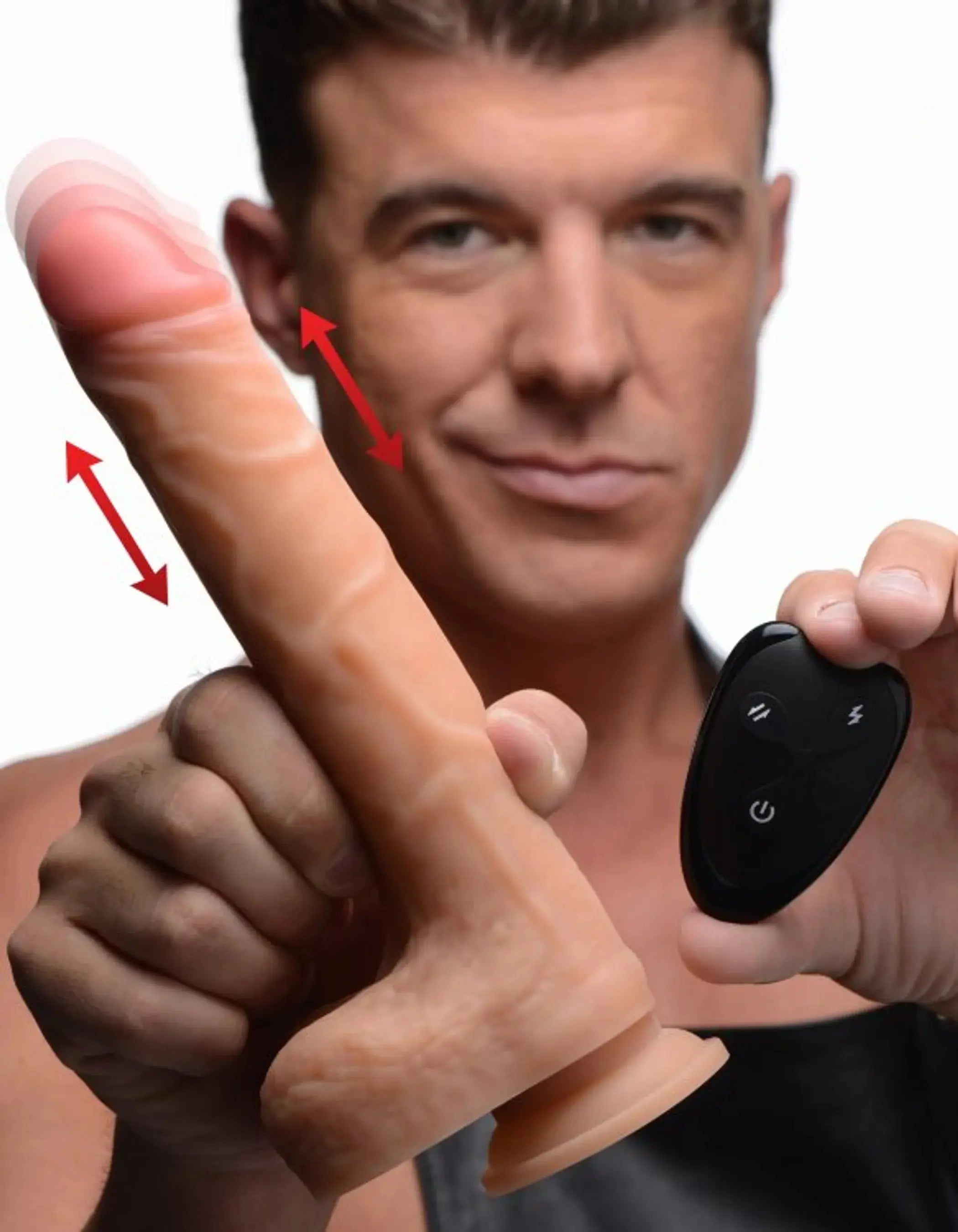 Strap U Real Thrust Thrusting & Vibrating Silicone Dildo with Remote Control XR Brands