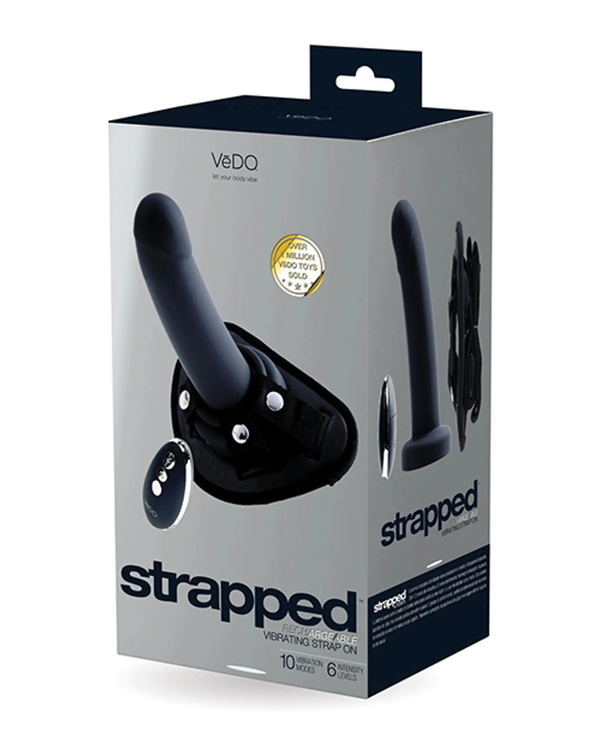 Strapped Rechargeable Strap-On - Black Vedo