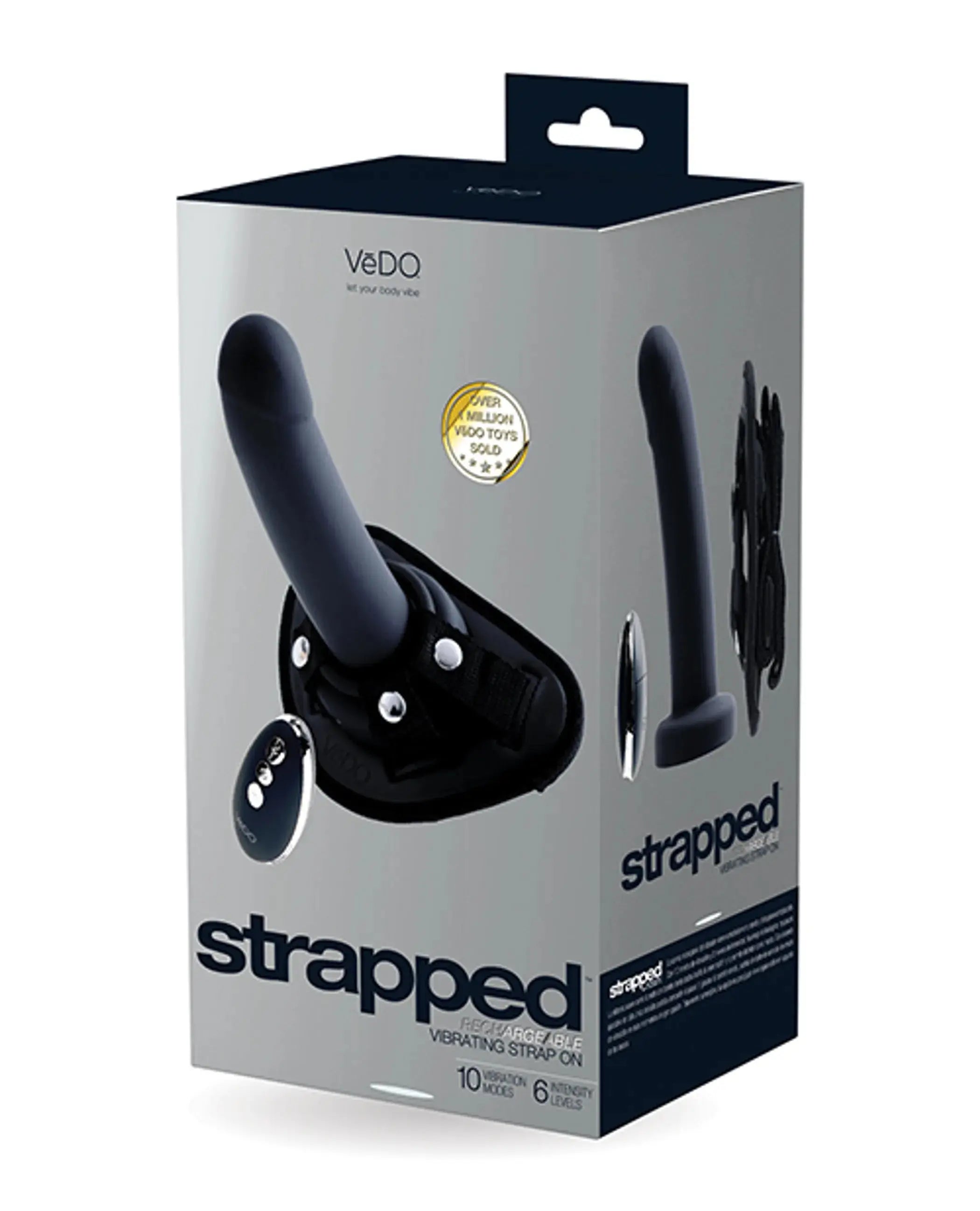 Strapped Rechargeable Strap-On - Black Vedo