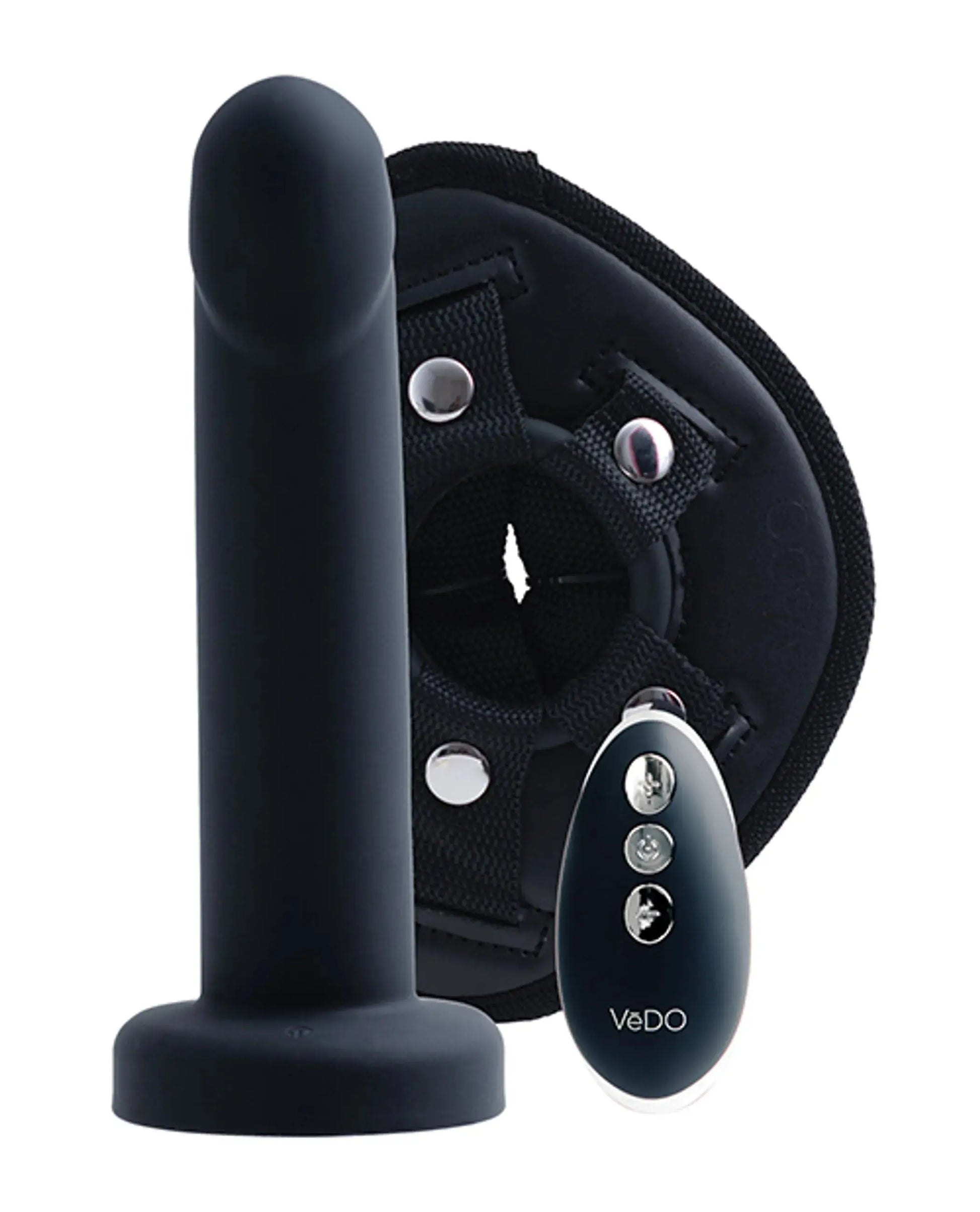 Strapped Rechargeable Strap-On - Black Vedo