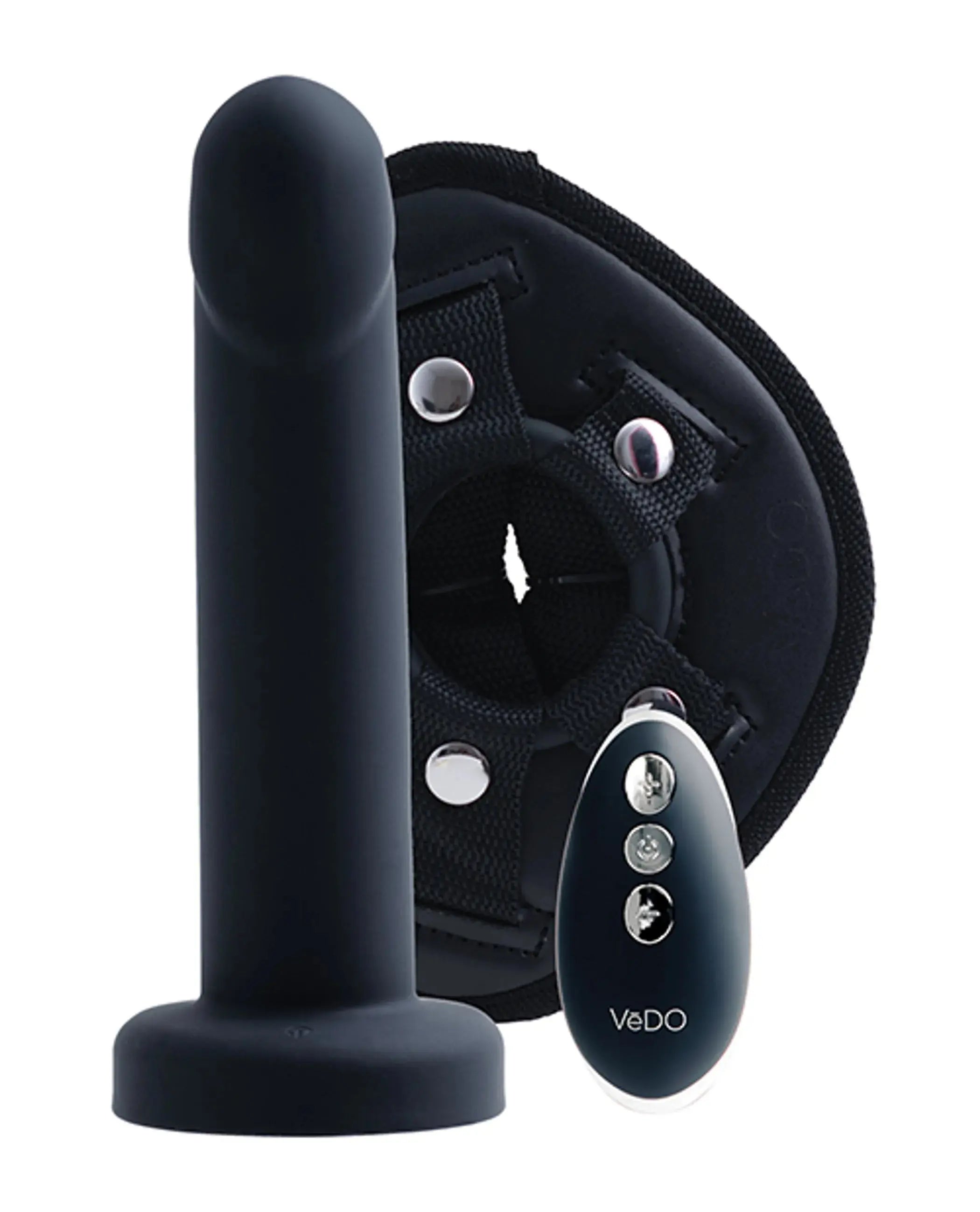 Strapped Rechargeable Strap-On - Black Vedo