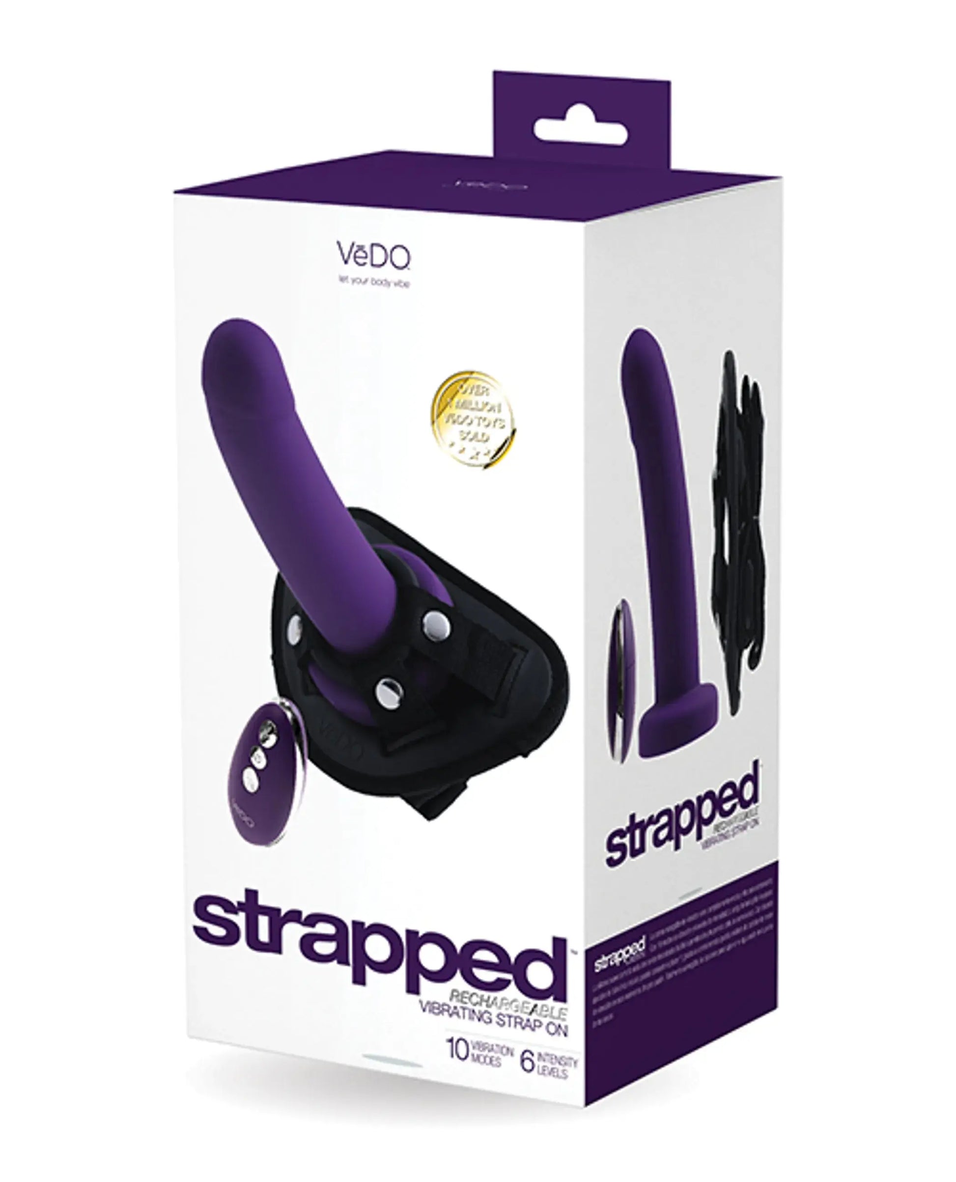 Strapped Rechargeable Strap-On Deep Purple Vedo