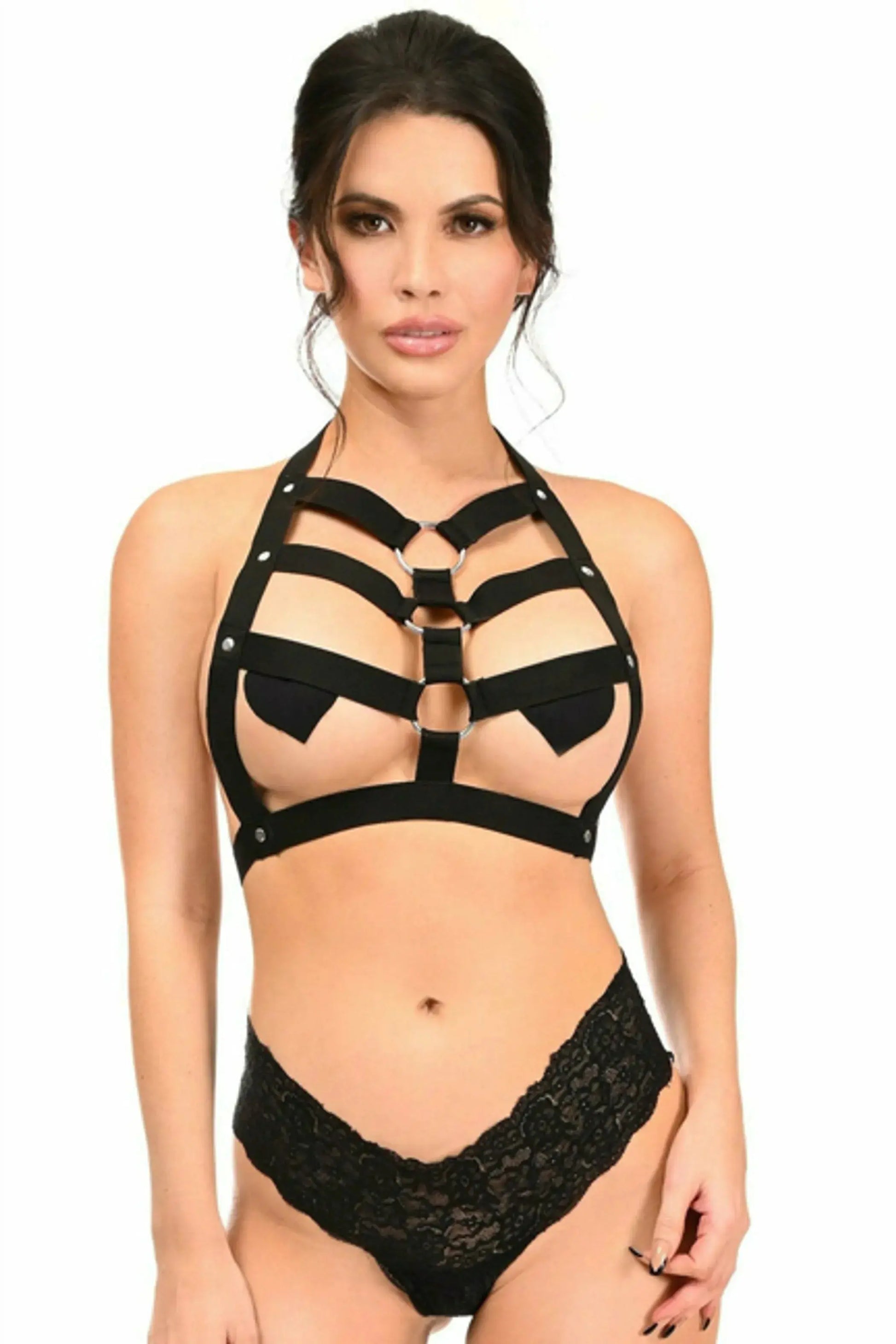 Stretchy Body Harness with Hardware Daisy Corsets
