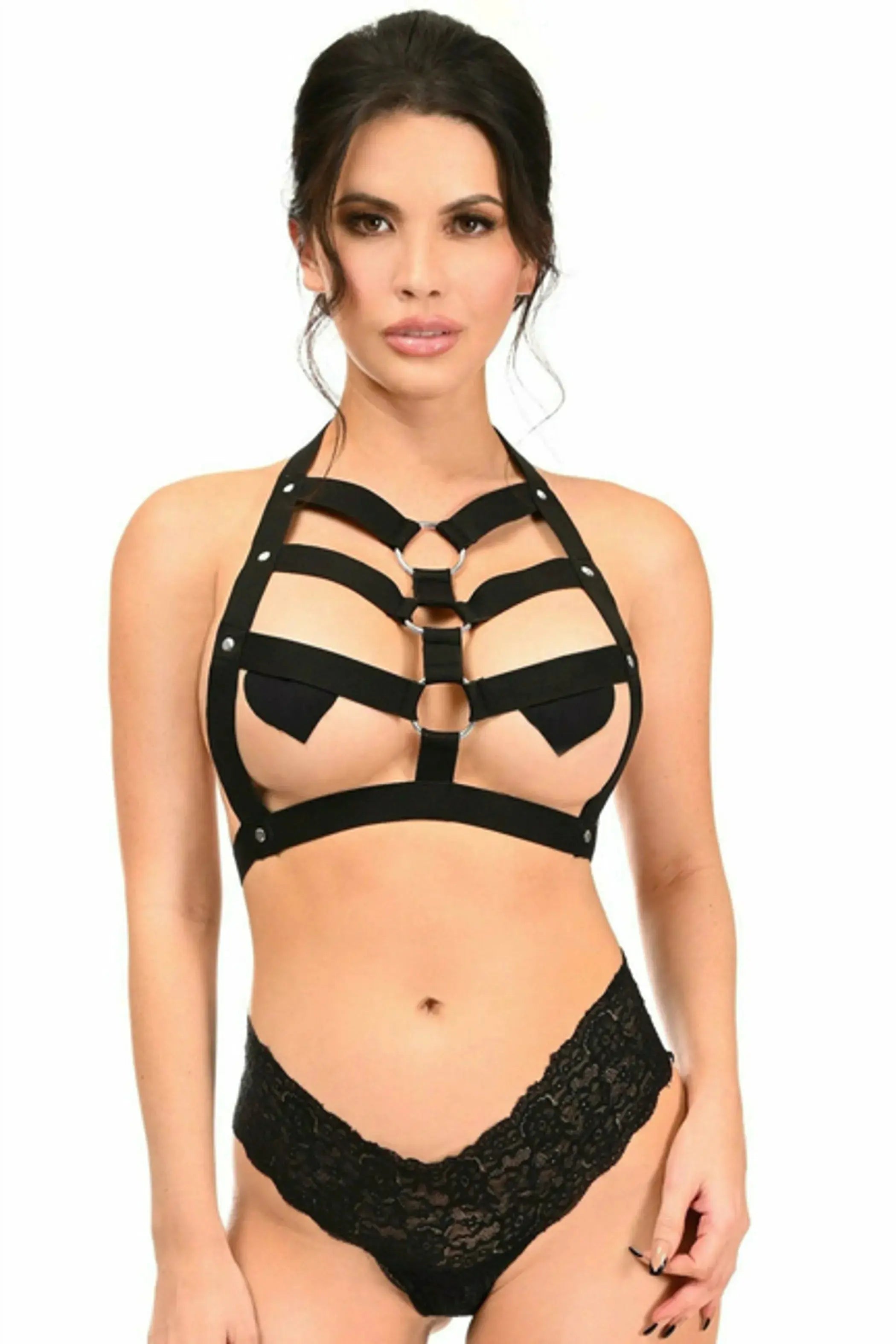 Stretchy Body Harness with Hardware Daisy Corsets