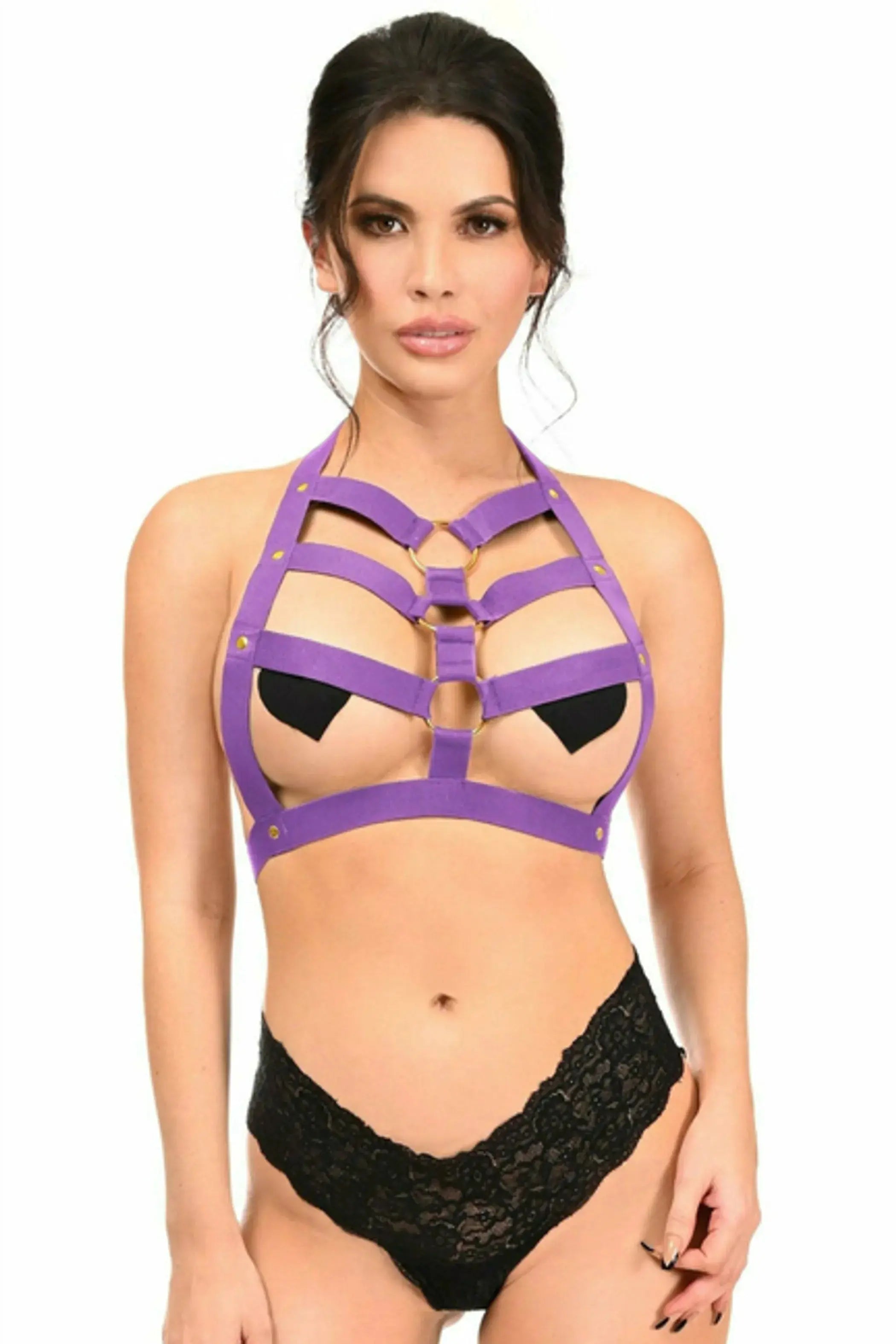 Stretchy Body Harness with Hardware Daisy Corsets