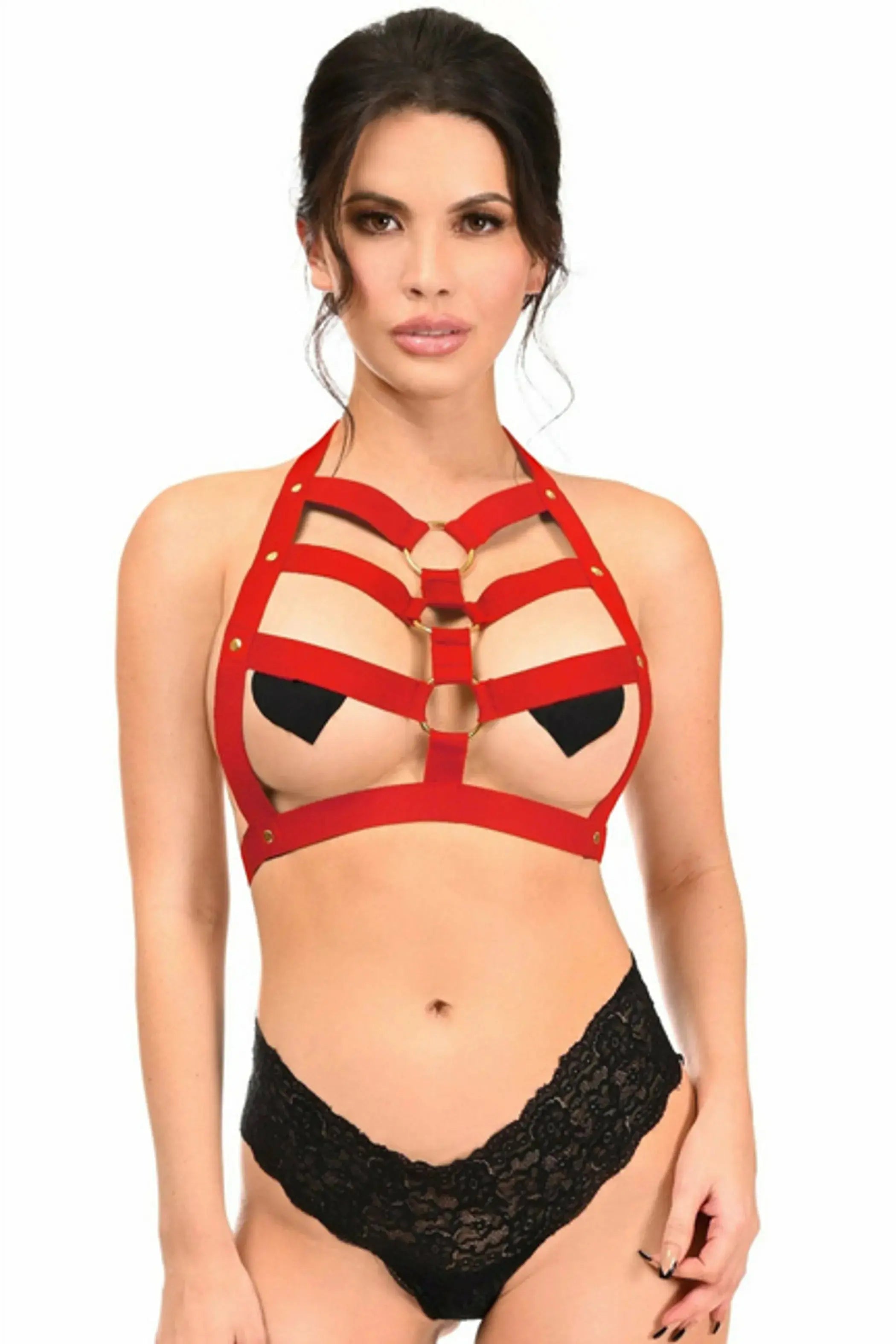 Stretchy Body Harness with Hardware Daisy Corsets