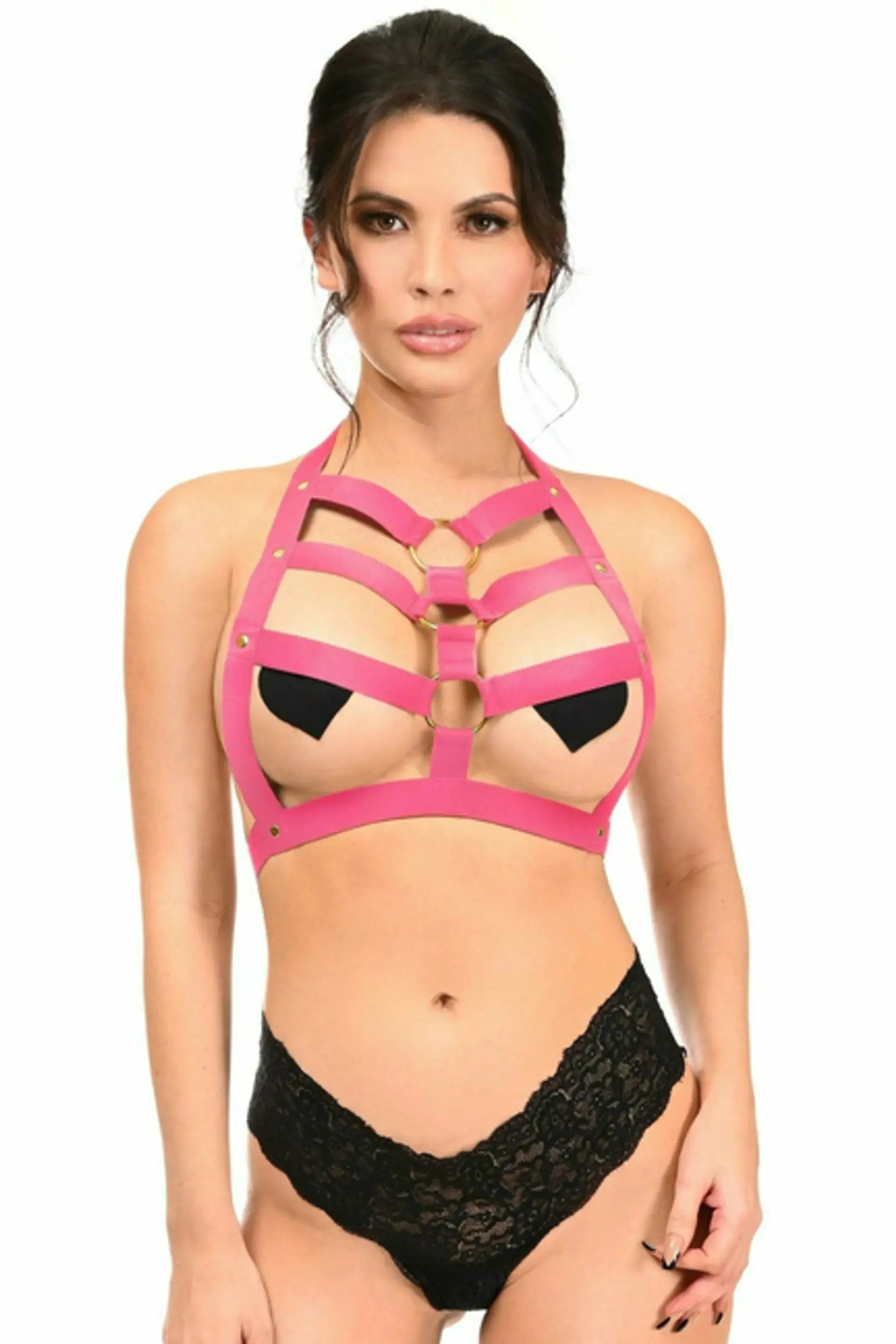 Stretchy Body Harness with Hardware Daisy Corsets