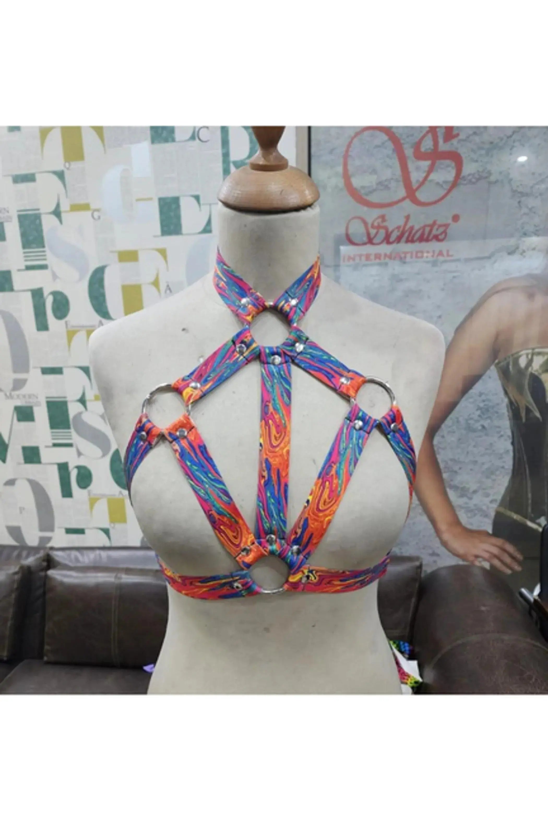 Stretchy Body Harness with Hardware Daisy Corsets