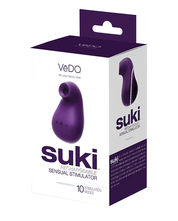 VEDO SUKI RECHARGEABLE SONIC VIBRATING SUCKER DEEP PURPLE Vedo