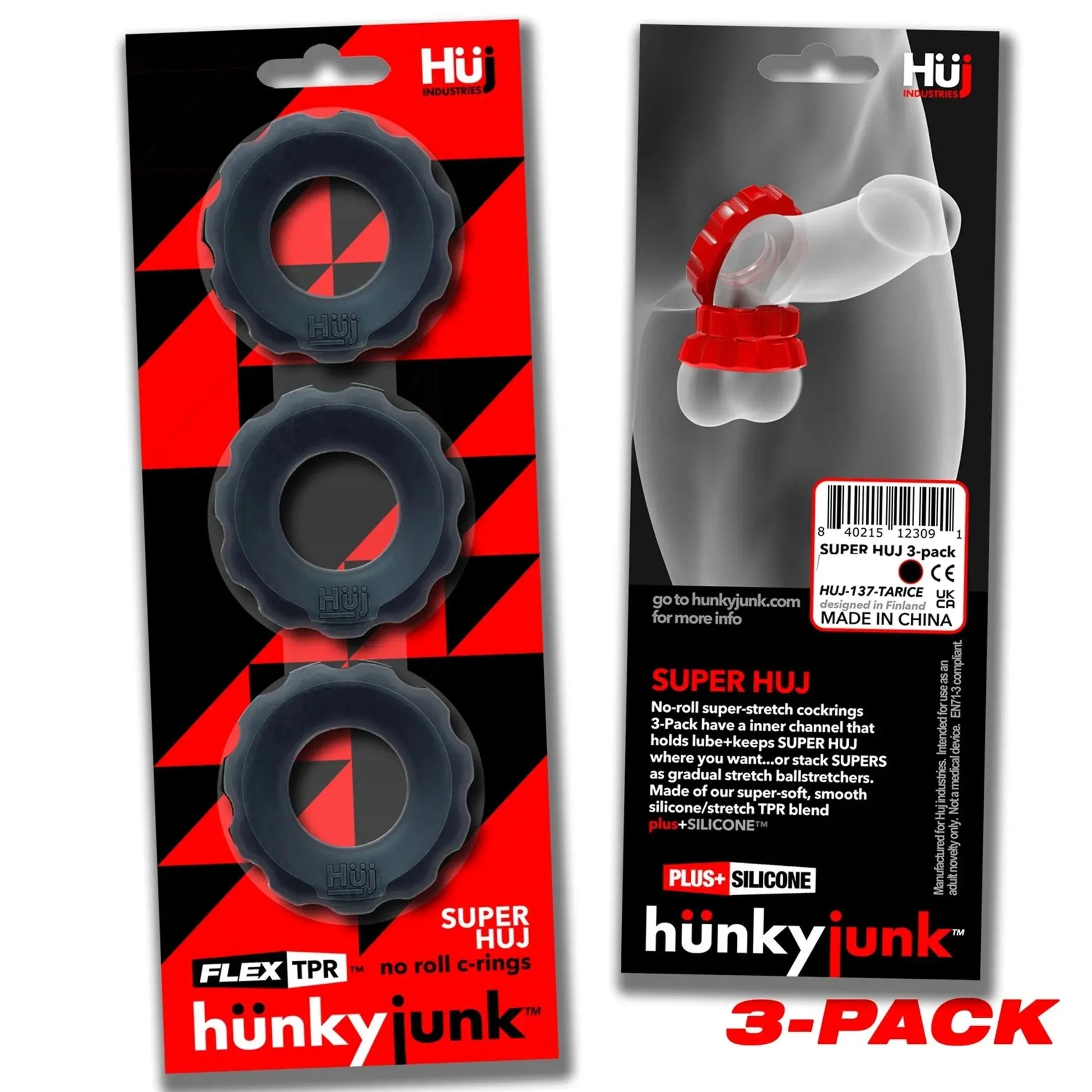 Super HUJ 3-Pack Cock Rings Tar Ice OXBALLS