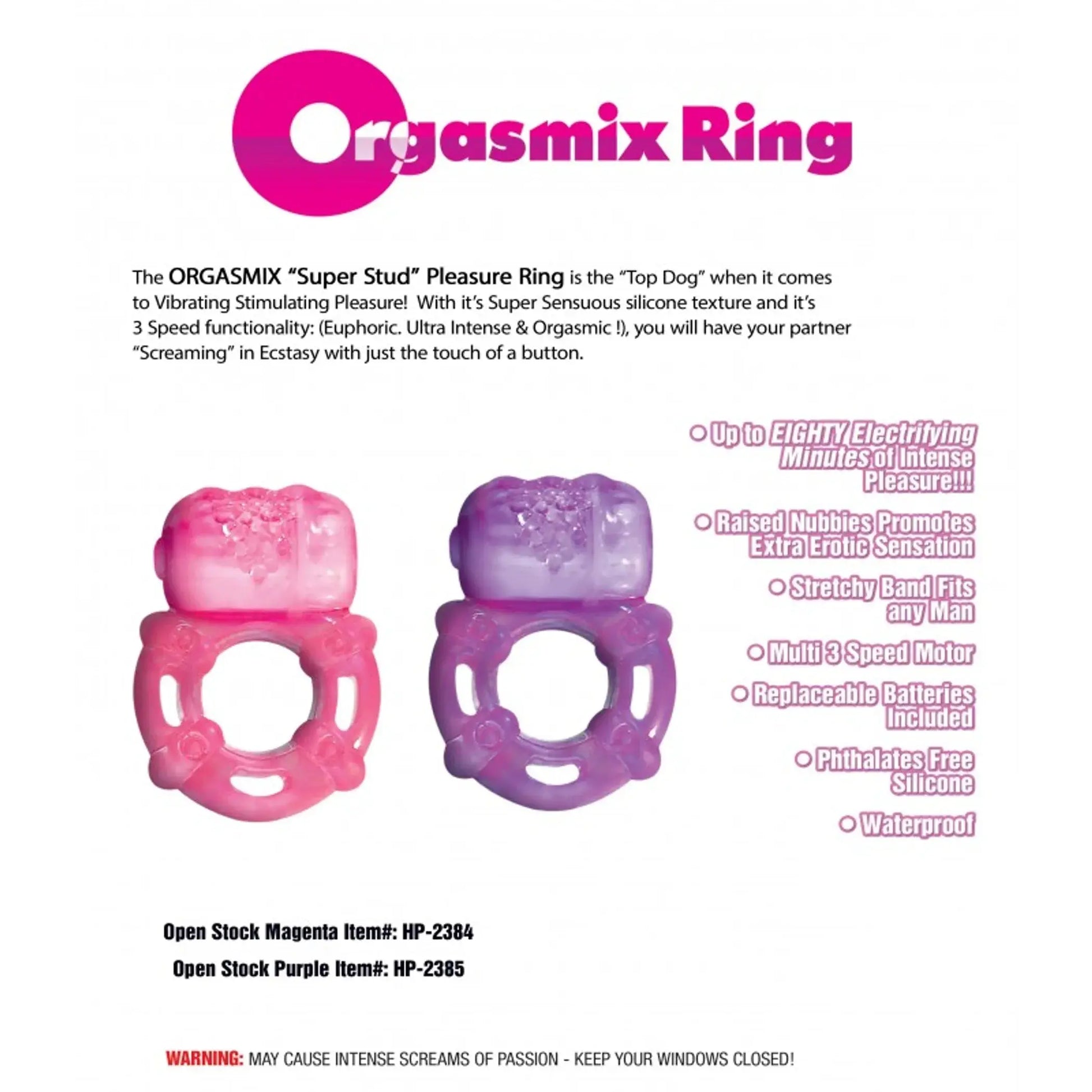 Super Stud Orgasmix Ring Purple HOTT Products