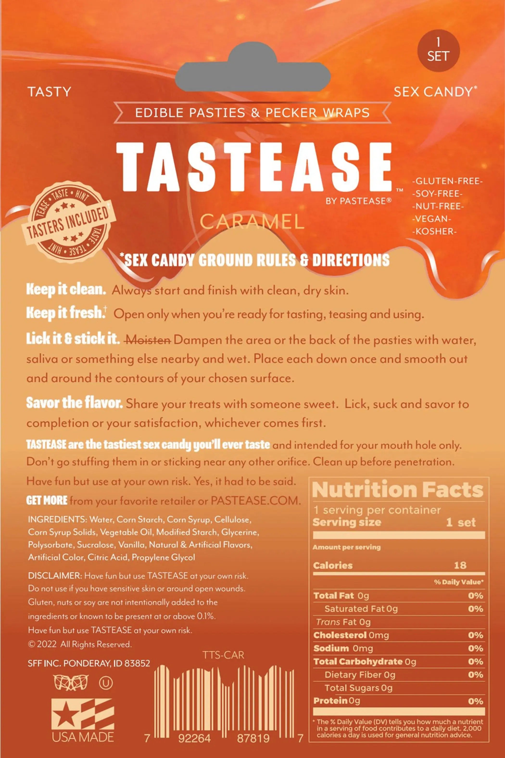 TASTEASE CARAMEL EDIBLE NIPPLE PASTIES & PECKER WRAPS Pastease