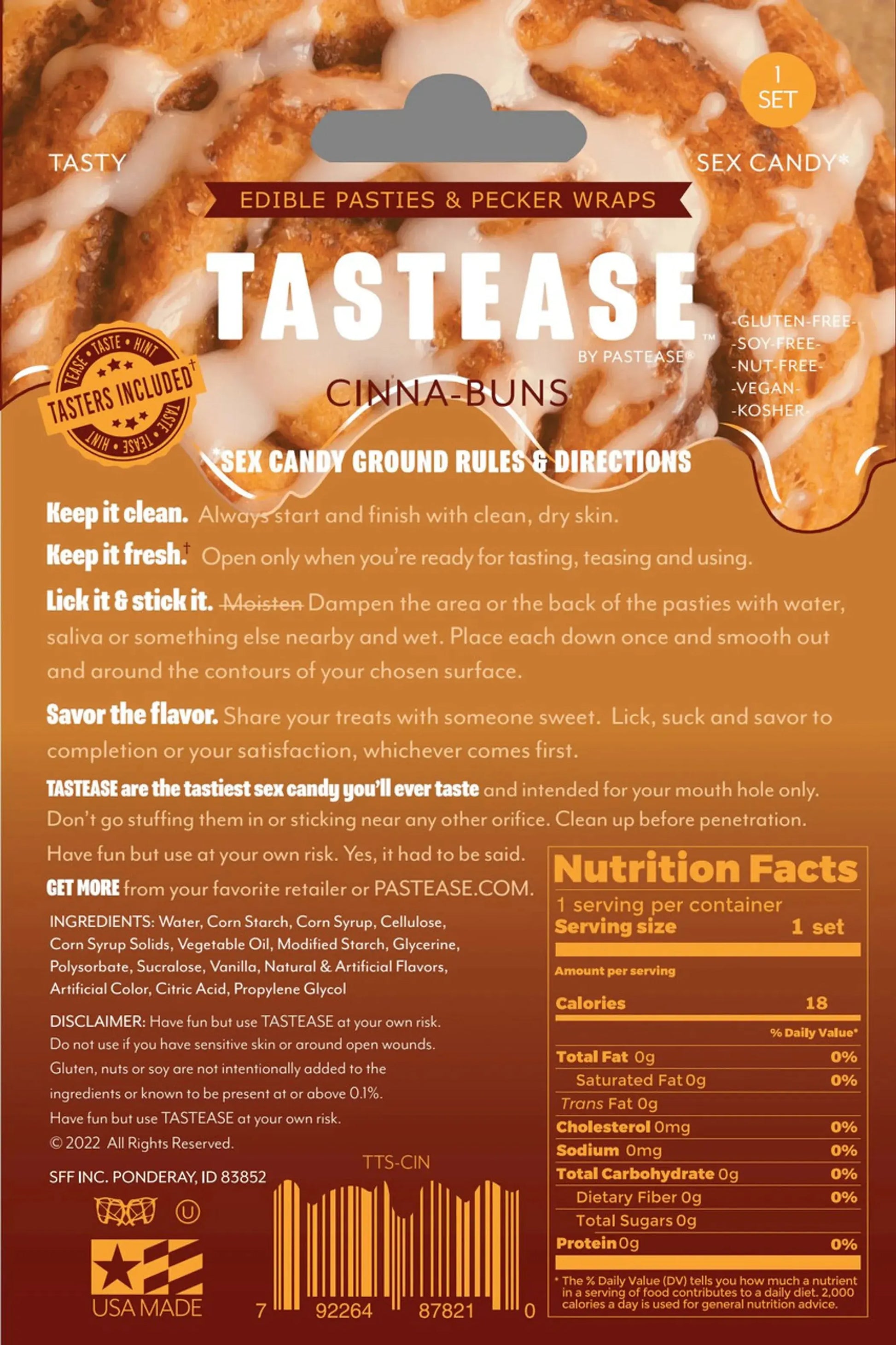 TASTEASE CINNA-BUN EDIBLE NIPPLE PASTIES & PECKER WRAPS Pastease