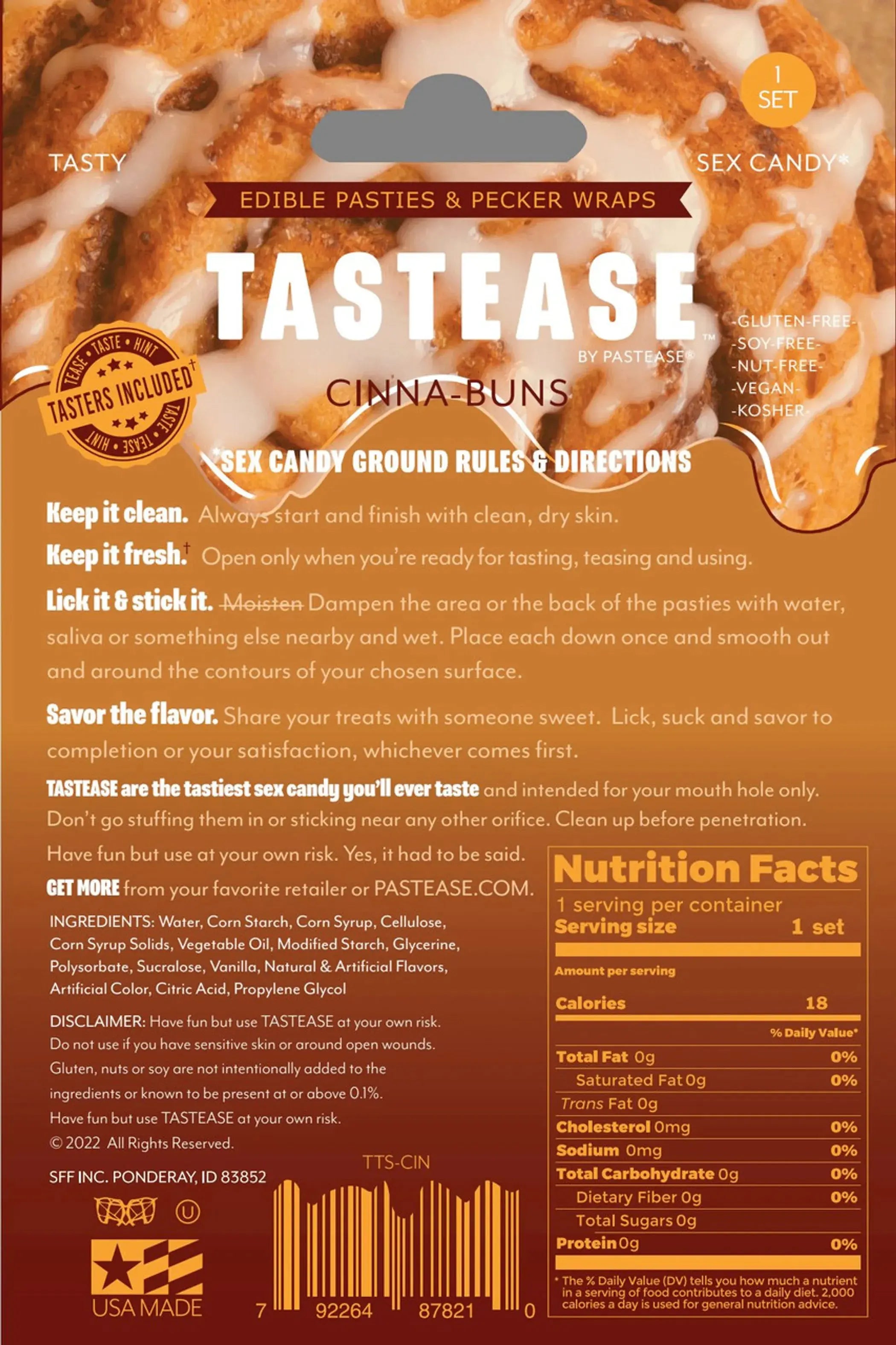 TASTEASE CINNA-BUN EDIBLE NIPPLE PASTIES & PECKER WRAPS Pastease