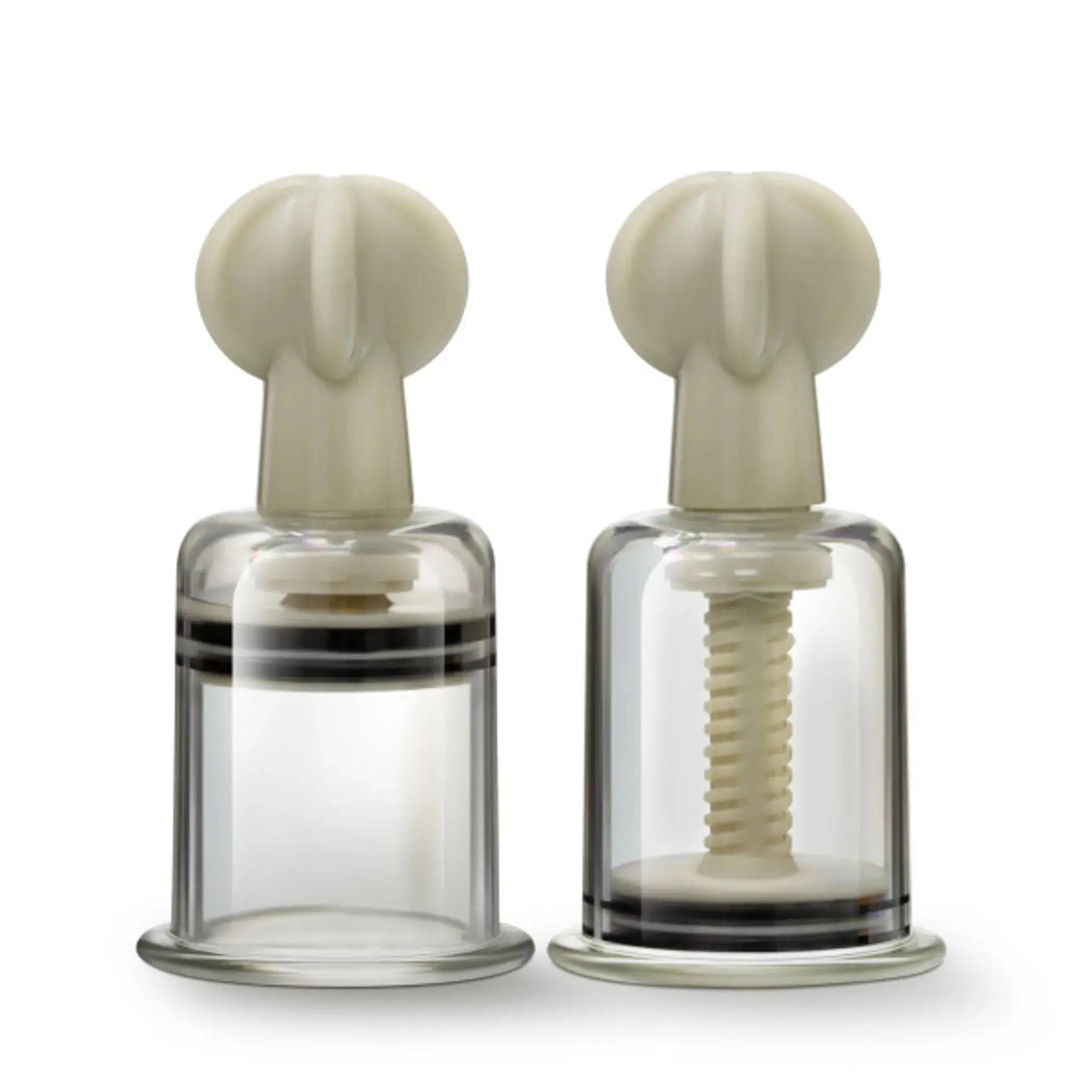 TEMPTASIA CLIT & NIPPLE TWIST LARGE SUCKERS SET OF 2 CLEAR Blush Novelties