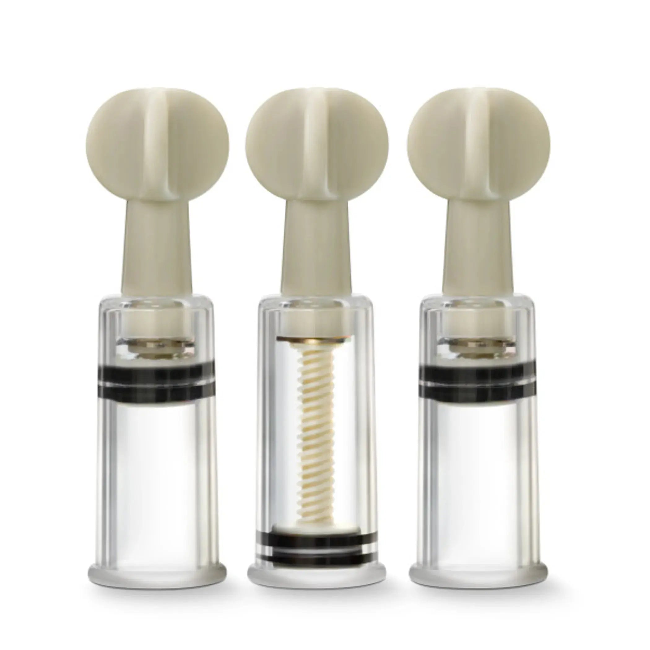 TEMPTASIA CLIT & NIPPLE TWIST SUCKERS SET OF 3 CLEAR Blush Novelties