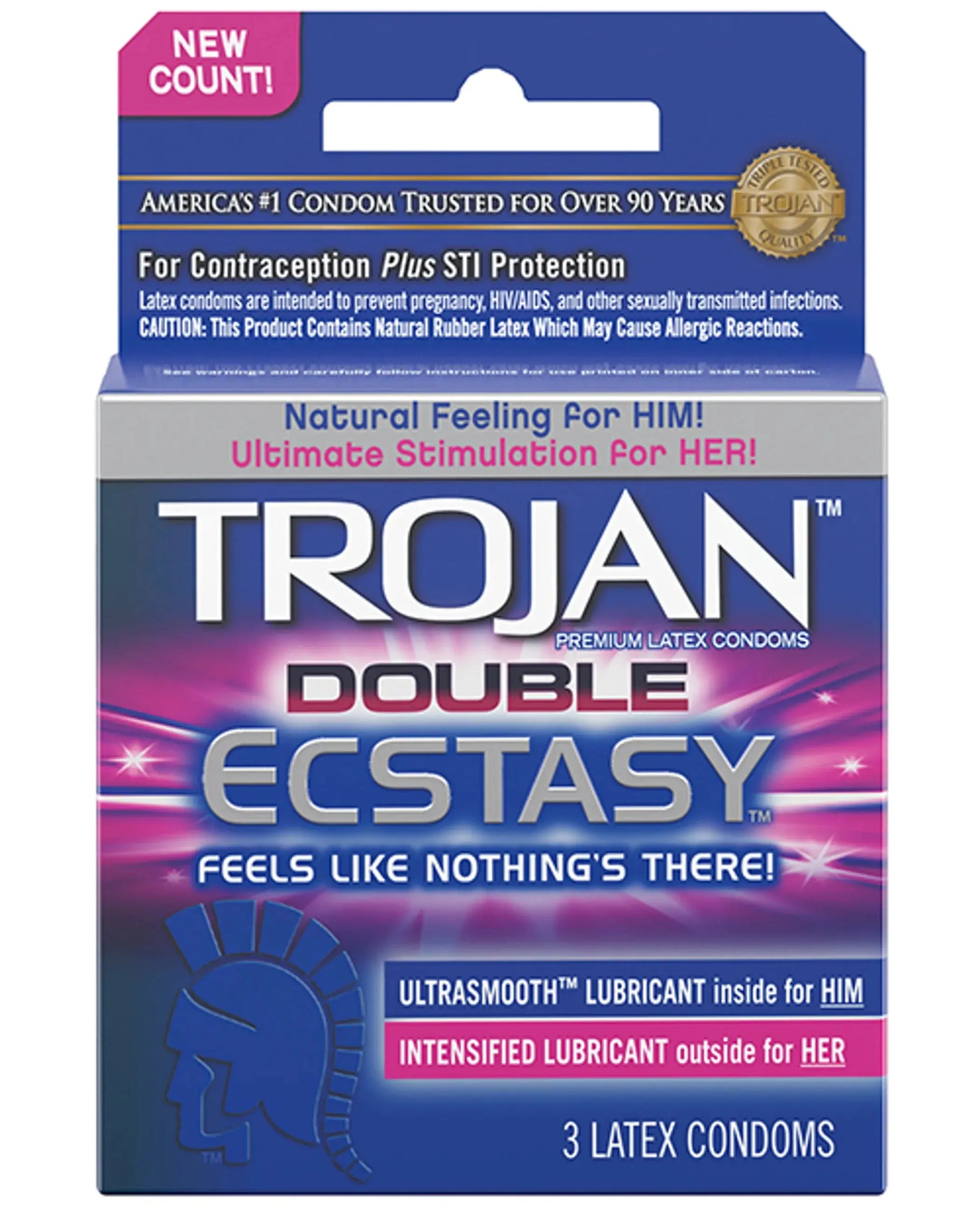 TROJAN DOUBLE ECSTASY 3PK Paradise Products
