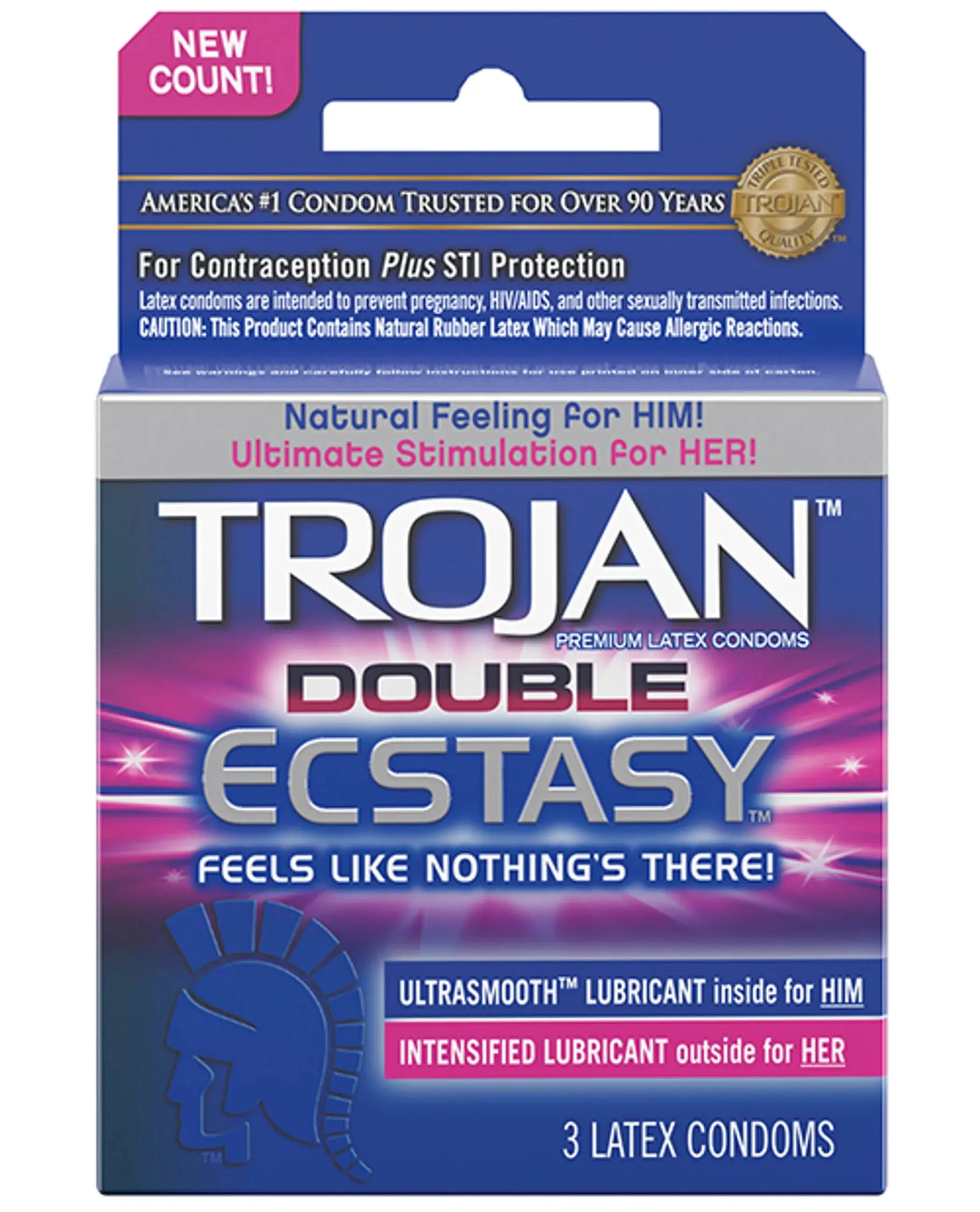 TROJAN DOUBLE ECSTASY 3PK Paradise Products