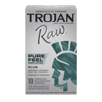 TROJAN RAW PURE FEEL NON-LATEX 10 PACK Paradise Products
