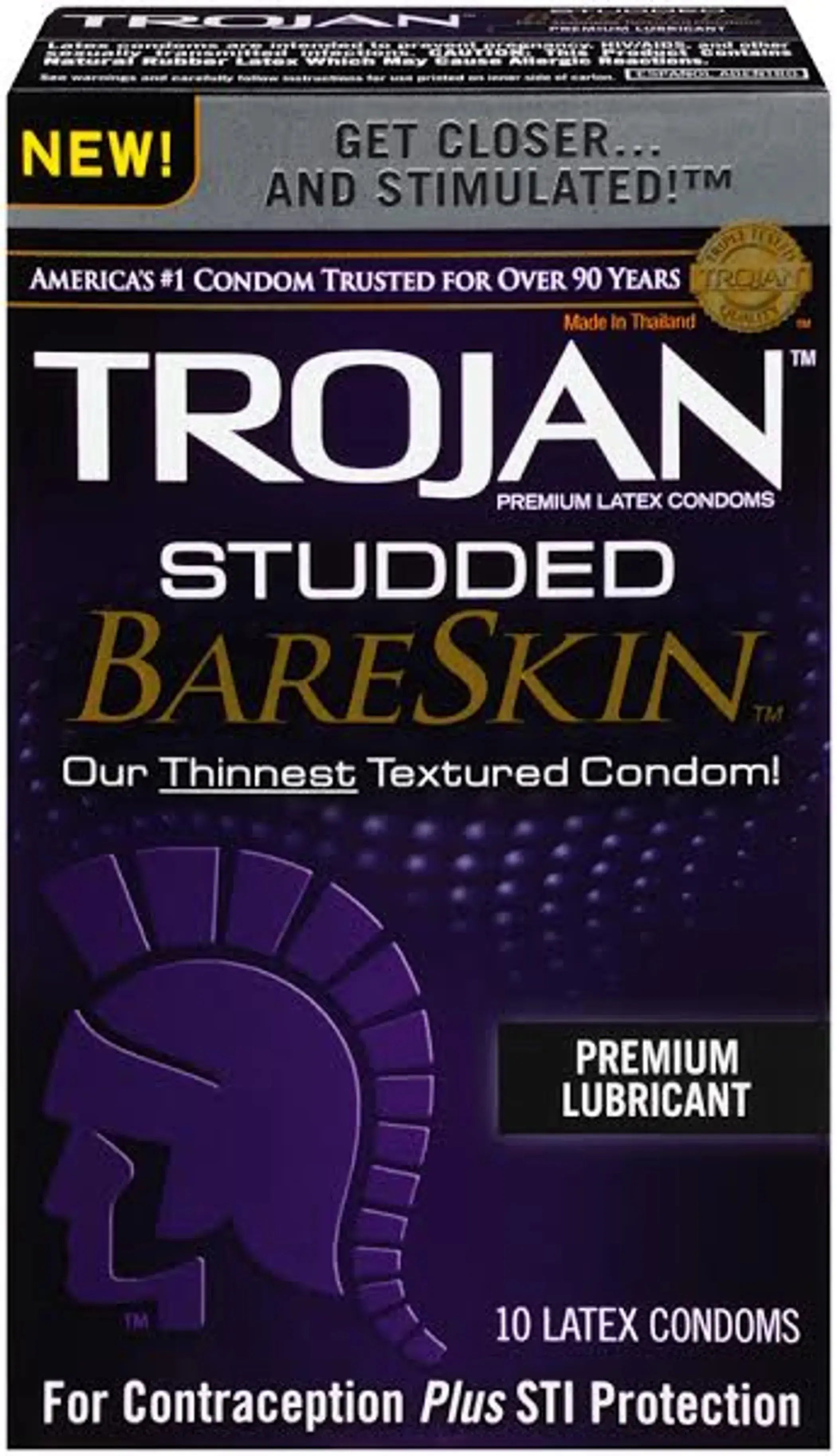 TROJAN STUDDED BARESKIN 10 PACK Trojan