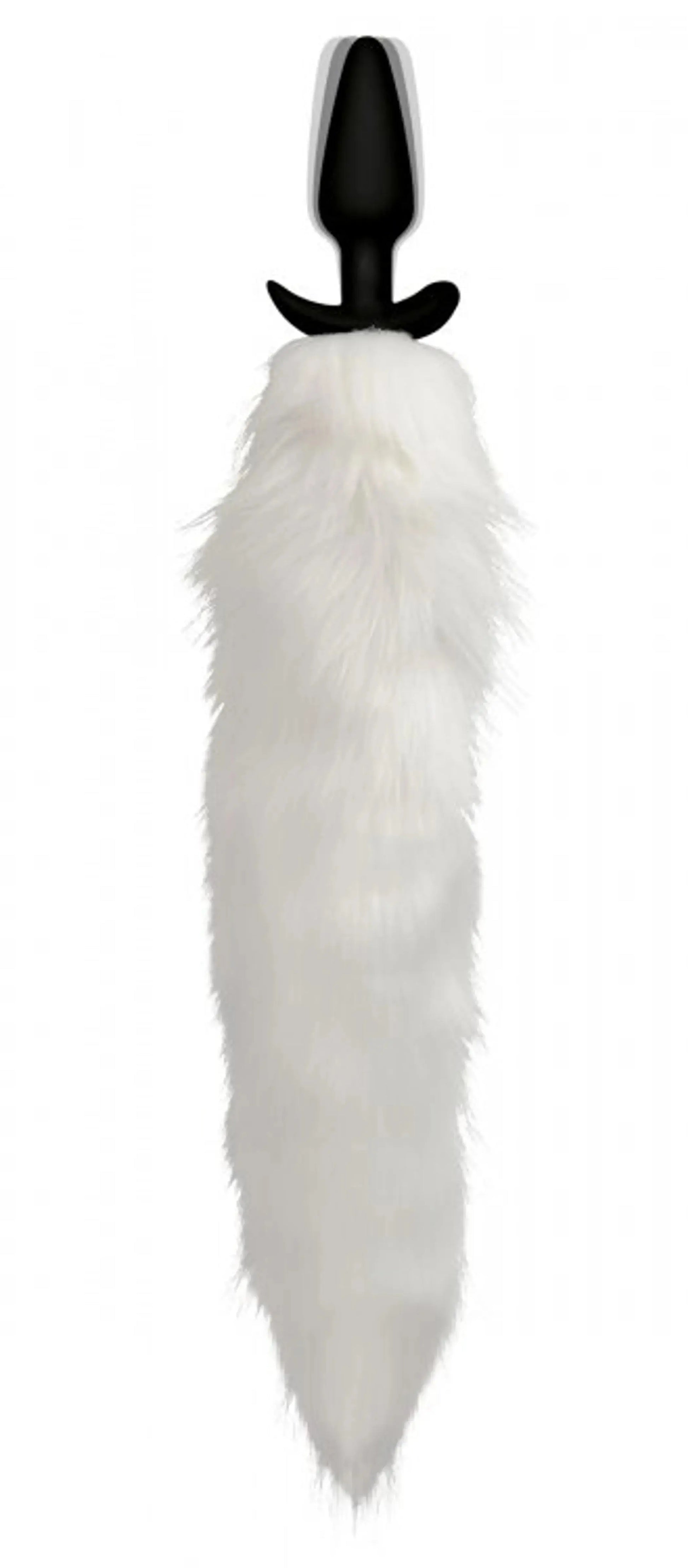 Tailz Vibrating White Fox Tail Slender Anal Plug XR Brands