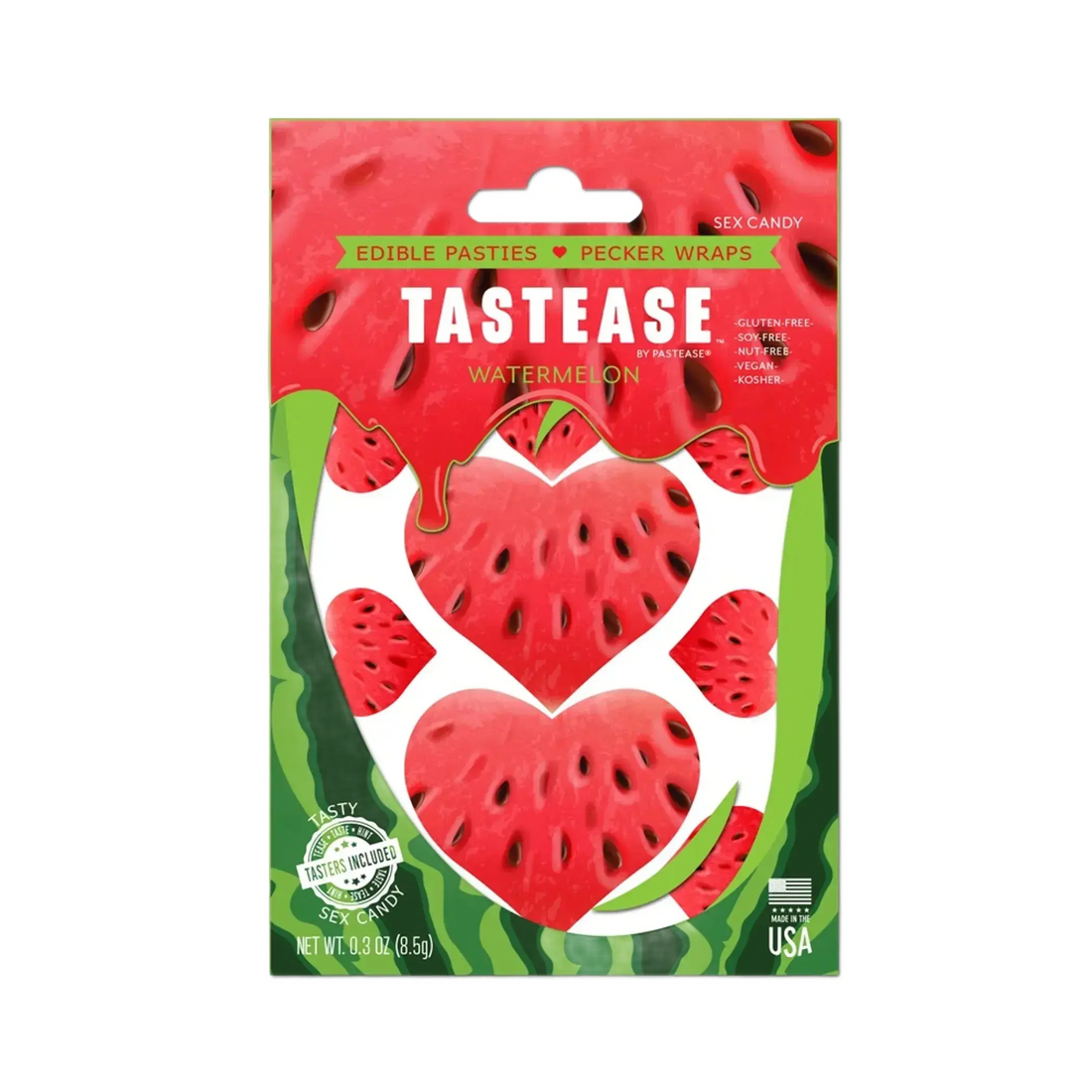 TASTEASE EDIBLE PASTIES & PECKER WRAPS IN WATERMELON Pastease