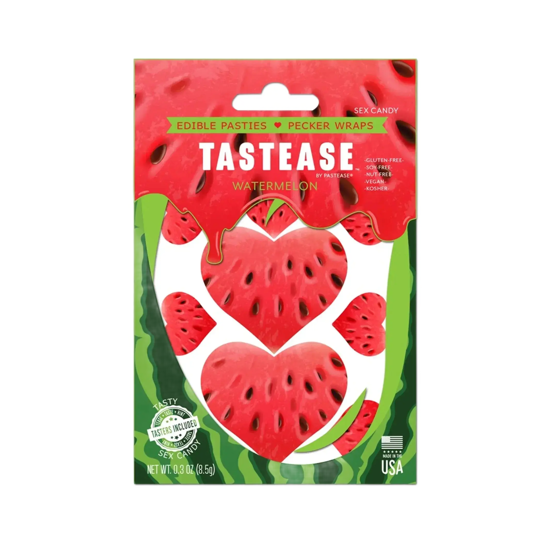 TASTEASE EDIBLE PASTIES & PECKER WRAPS IN WATERMELON Pastease