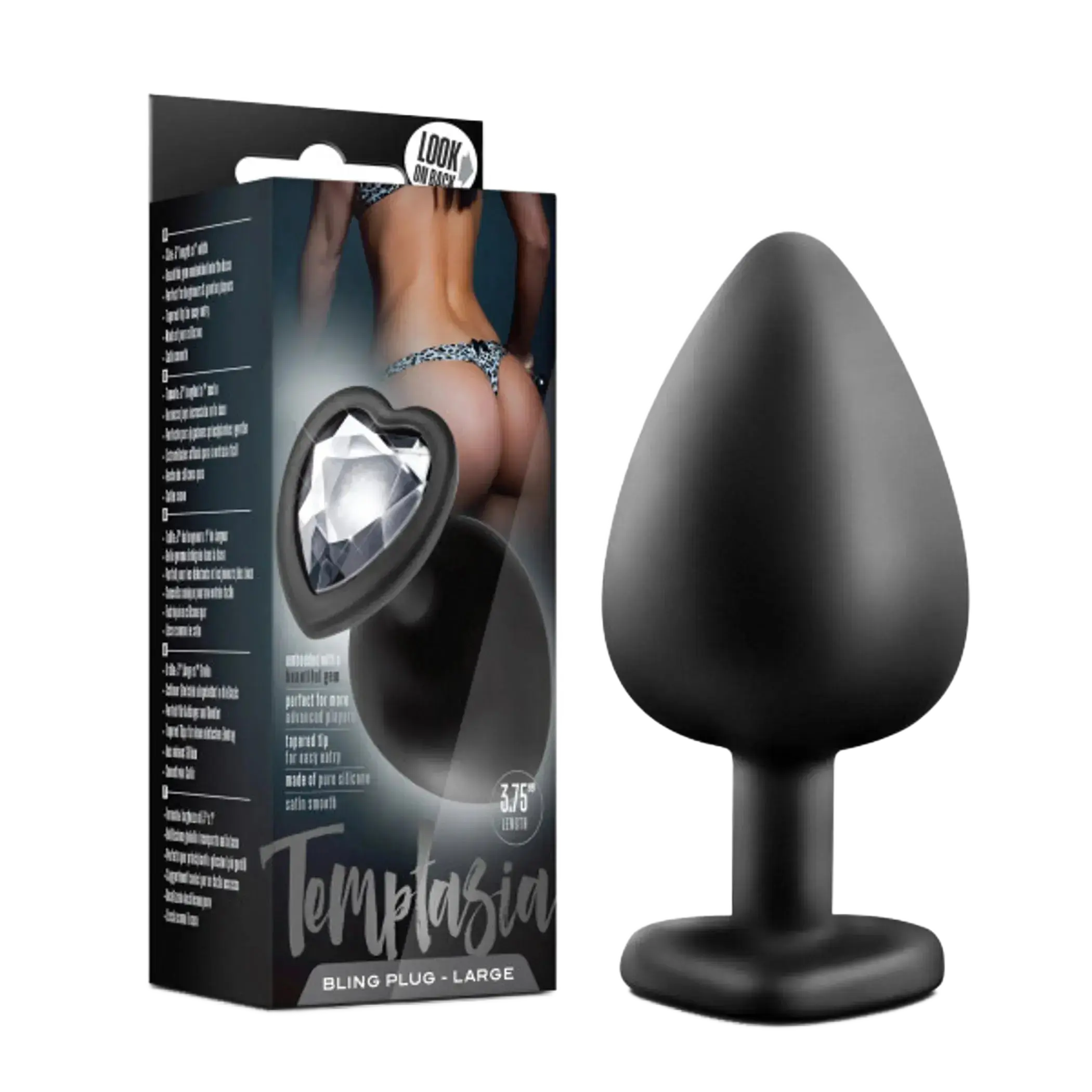 TEMPTASIA BLING PLUG LARGE BLACK Blush Novelties
