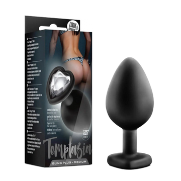 TEMPTASIA BLING PLUG MEDIUM BLACK Blush Novelties