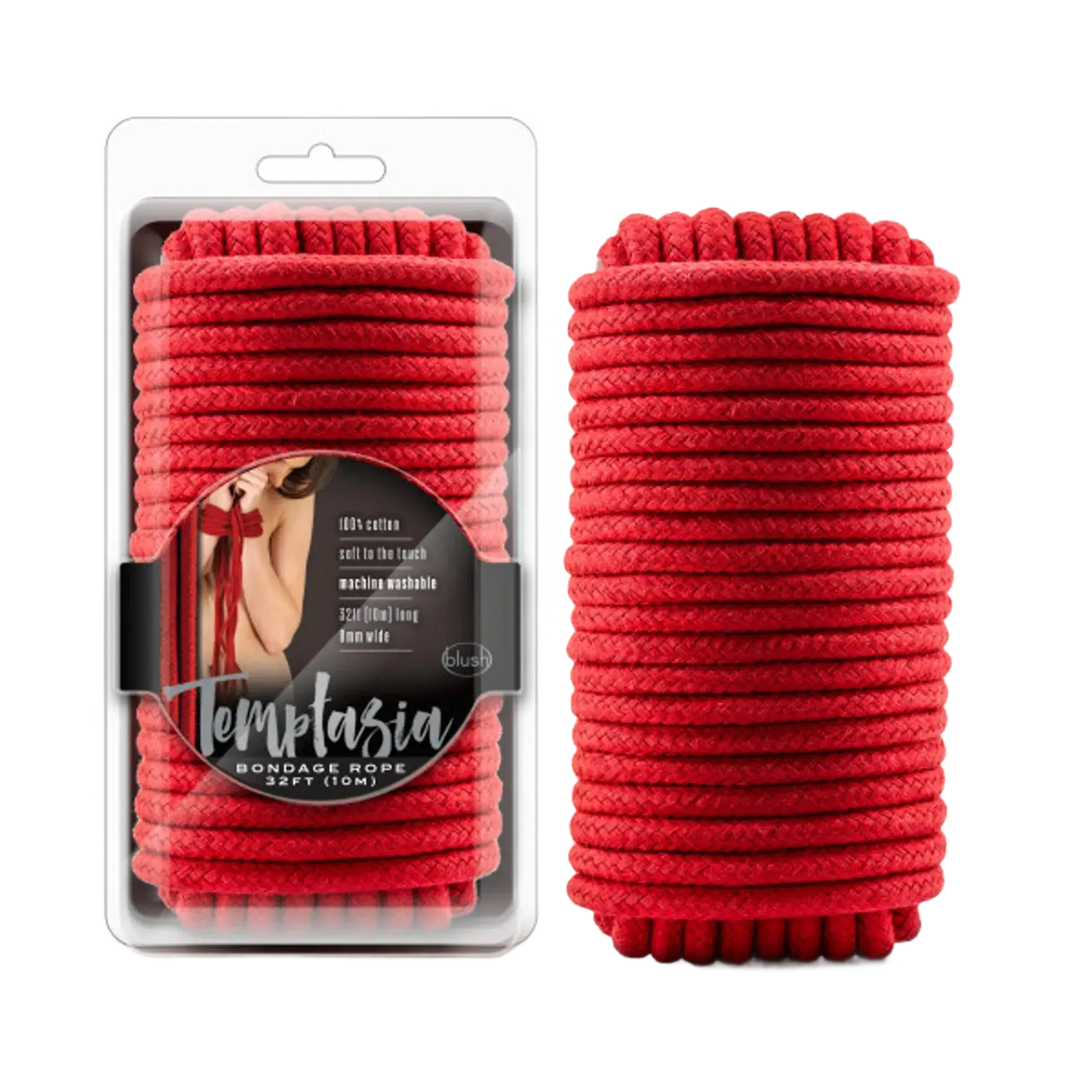 TEMPTASIA BONDAGE ROPE 32FT RED Blush Novelties