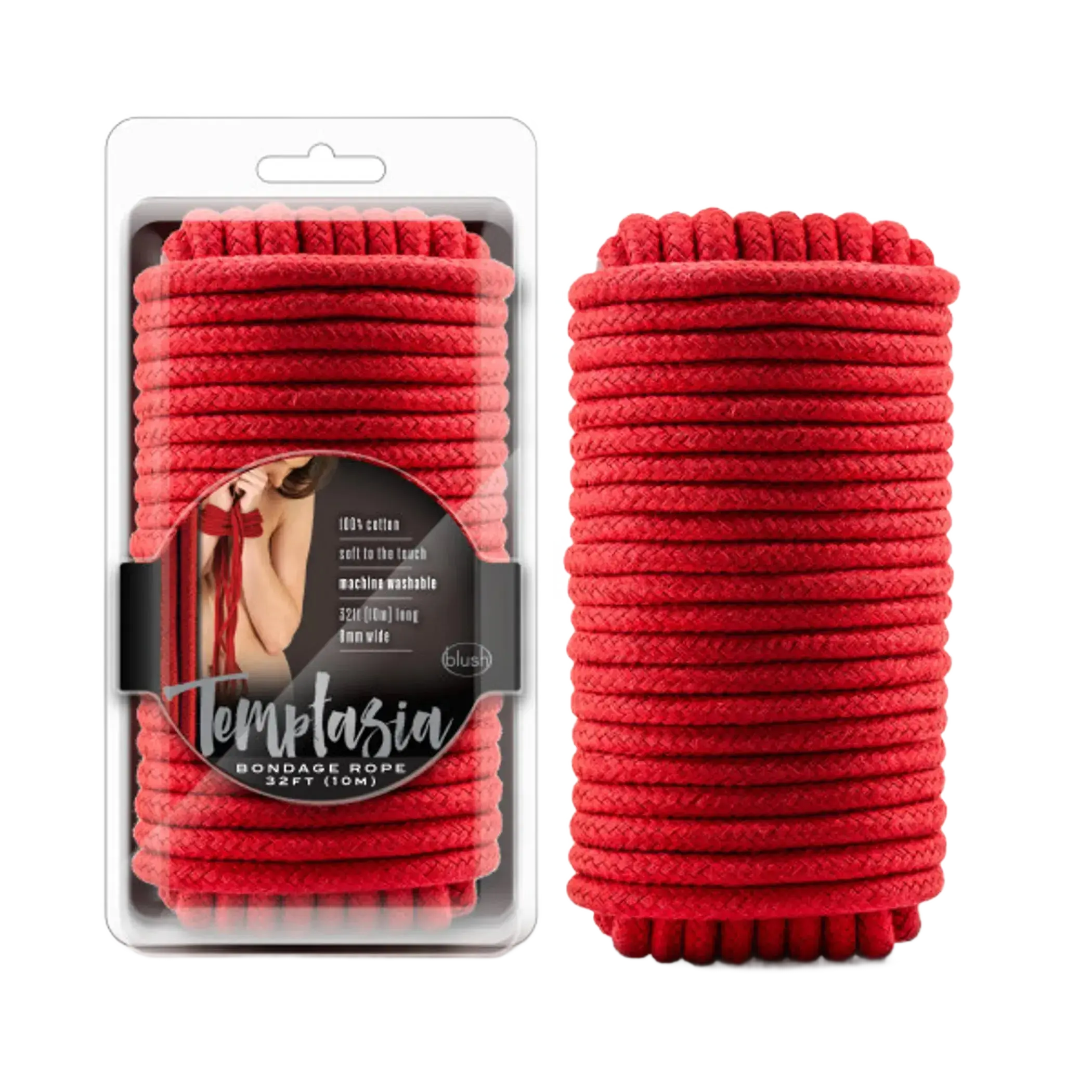 TEMPTASIA BONDAGE ROPE 32FT RED Blush Novelties