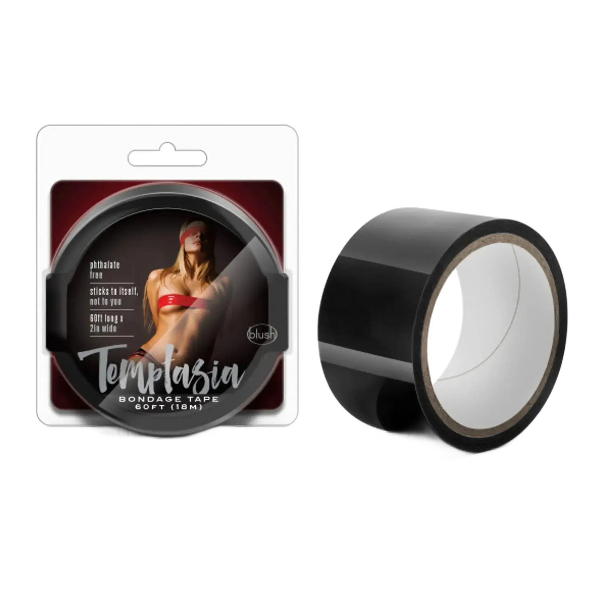 TEMPTASIA BONDAGE TAPE 60FT BLACK Blush Novelties