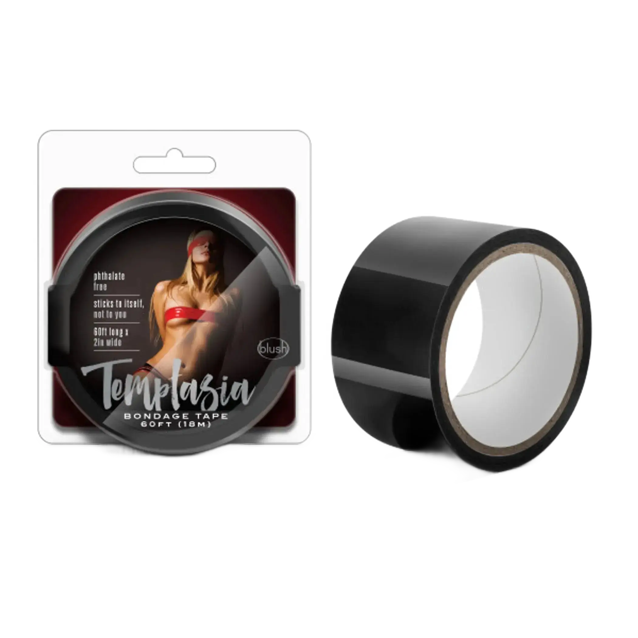 TEMPTASIA BONDAGE TAPE 60FT BLACK Blush Novelties