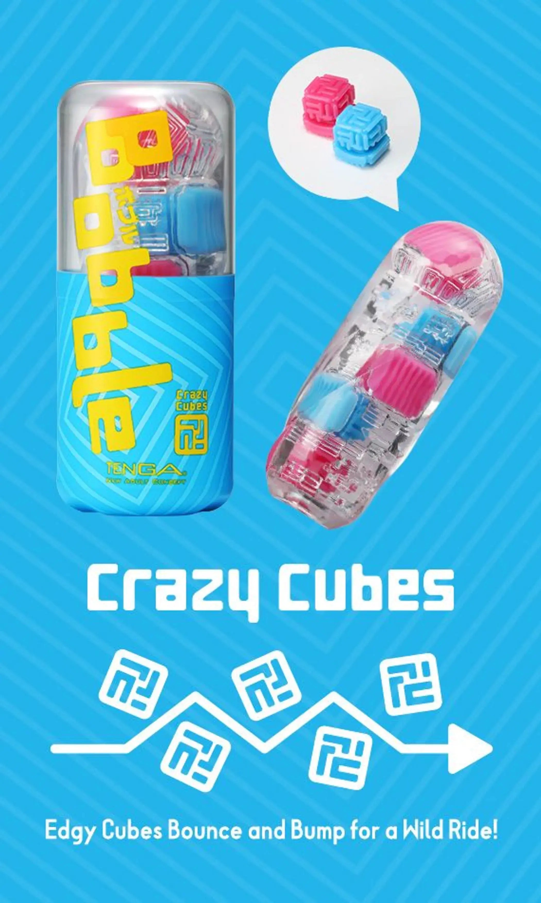 Tenga Bobble Crazy Cubes Male Masturbator TENGA