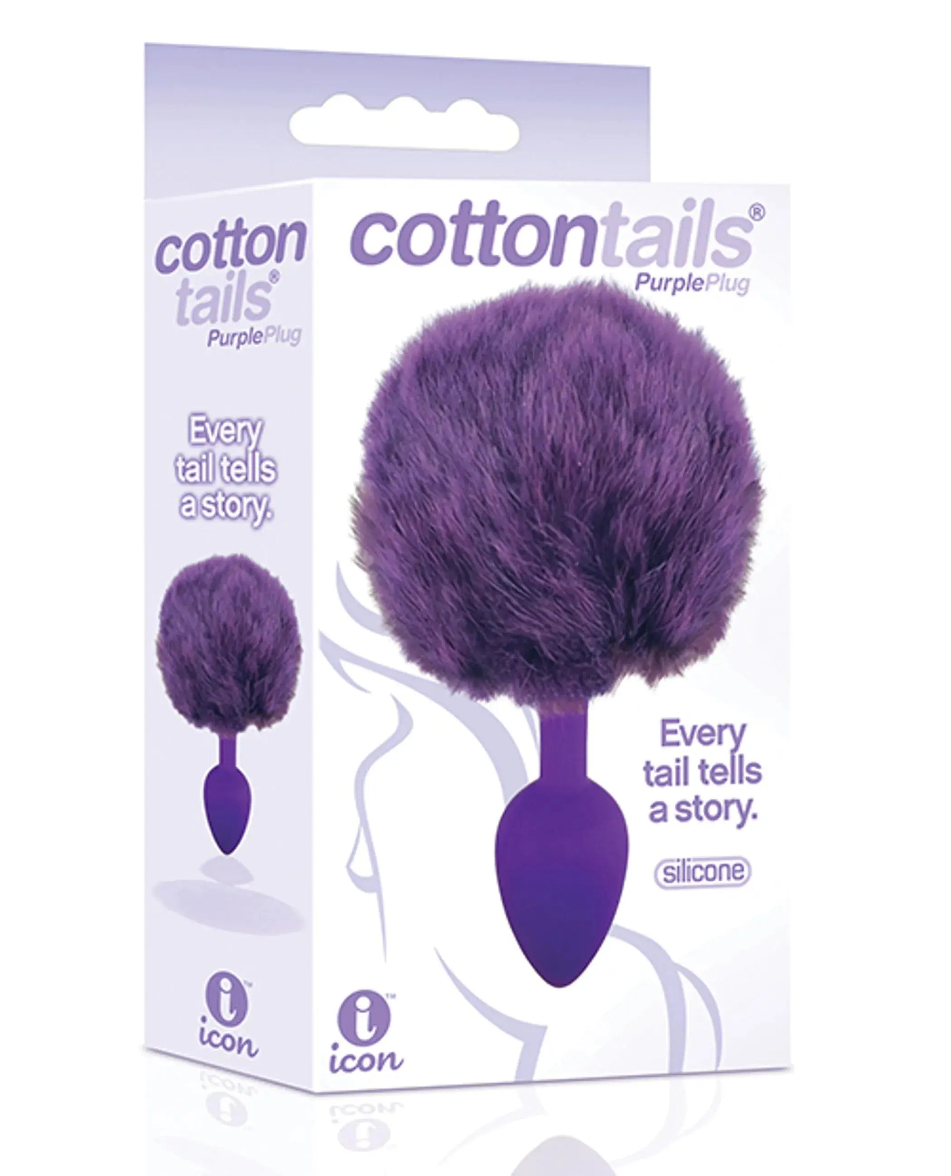 The 9's Cottontails Silicone Bunny Tail Butt Plug Purple Icon Brands
