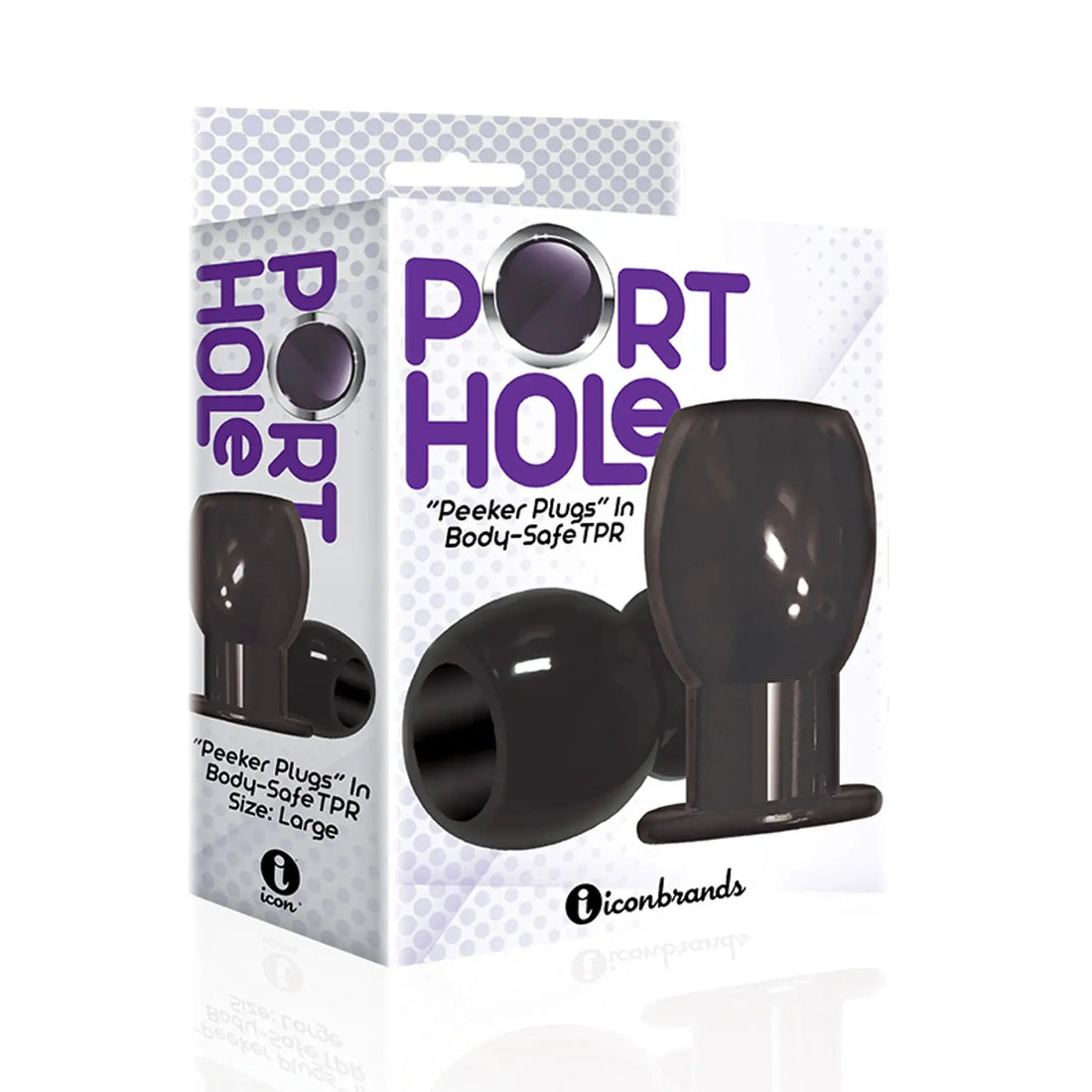 The 9s Port Hole Hollow Butt Plug Black Icon Brands
