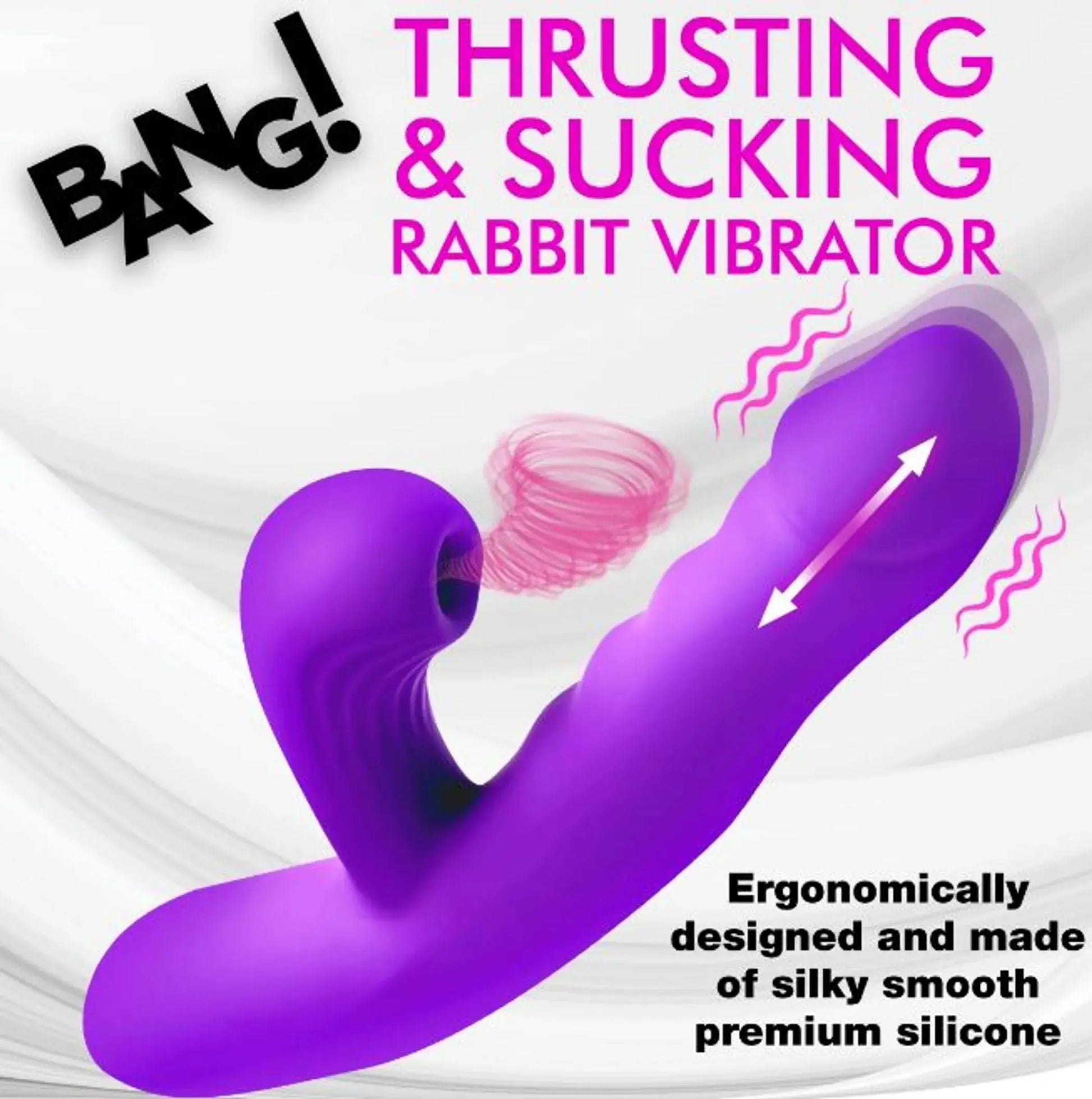 Thrusting and Sucking Rabbit Vibrator in Purple XR Brands