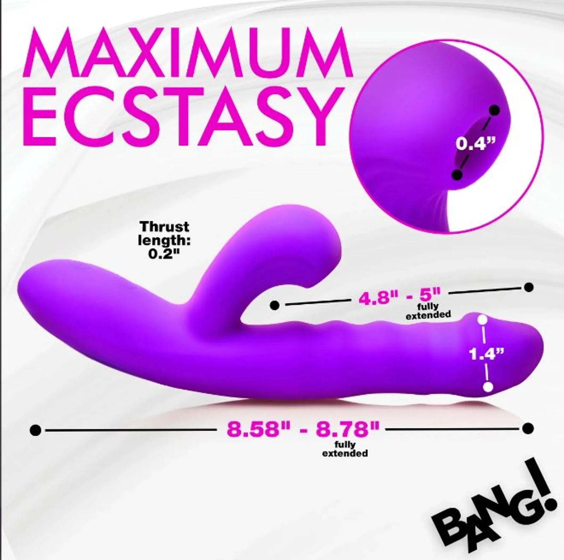 Thrusting and Sucking Rabbit Vibrator in Purple XR Brands