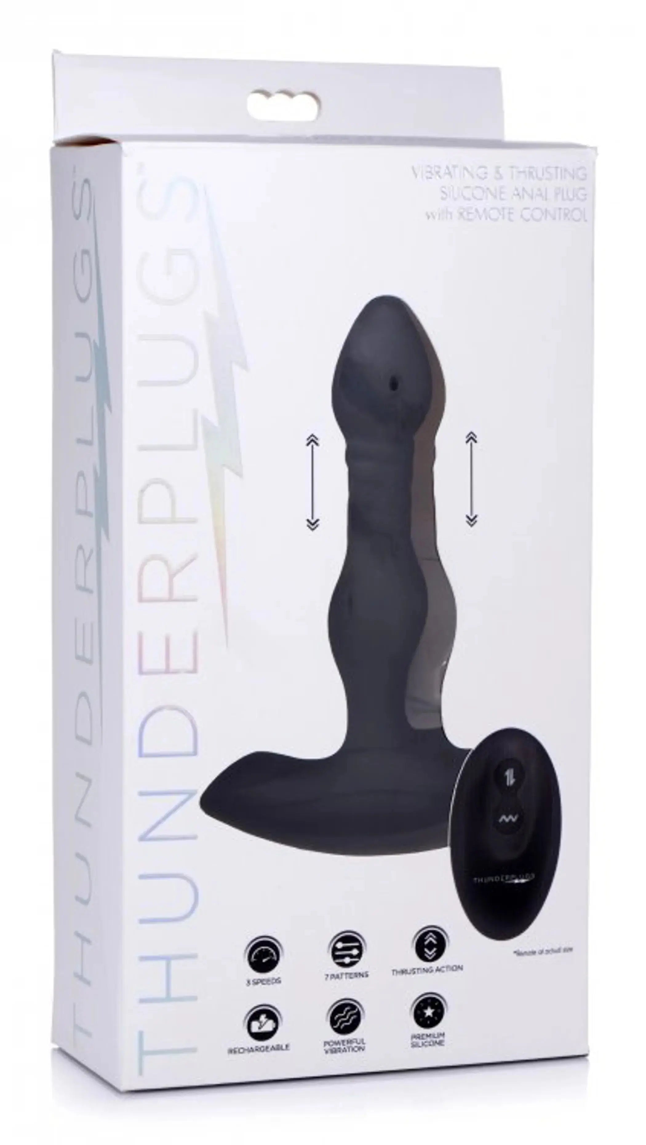 Thunderplugs Vibrating and Thrusting Anal Plug XR Brands