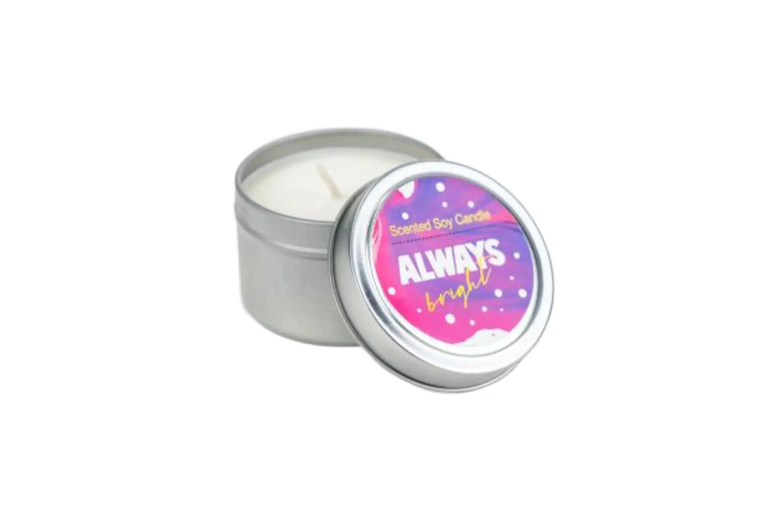 Tin Soy Candle - Scented with Bergamot and Lavender Essential oils Lizush