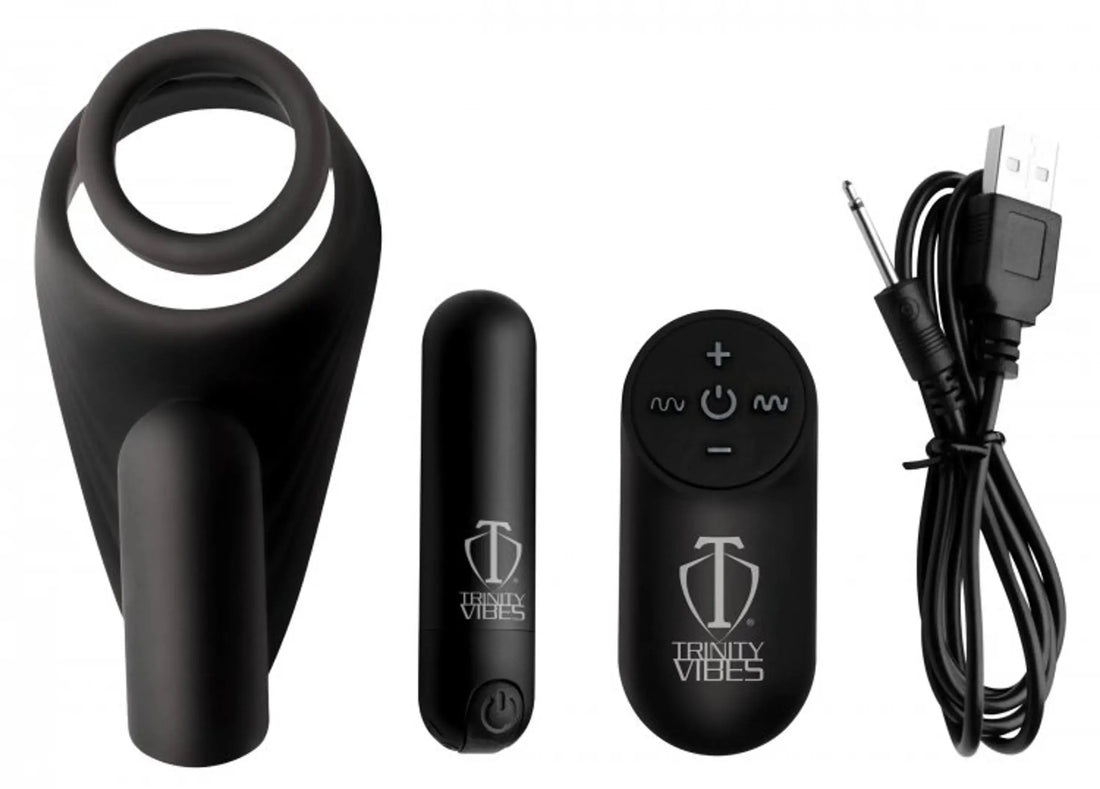 Trinity 4 Men Silicone C-Ring with Taint Stimulator XR Brands